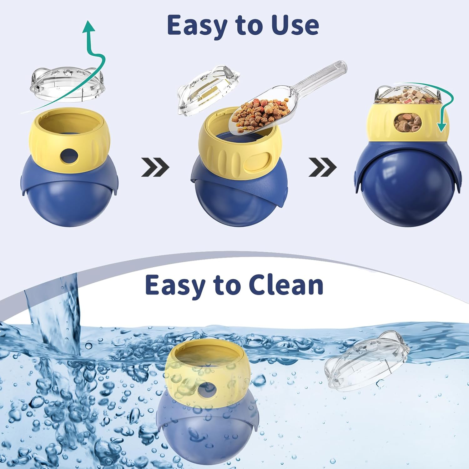 Joybruko Interactive Cat Toys Treat Puzzle - for Indoor Cats Weight Loss Wobble Tumbler Feeder Food Dispenser, Fun Sliding Rolling, Enrichment Portion Control Slow Feeder for Kittens & Adult Cats image number 3