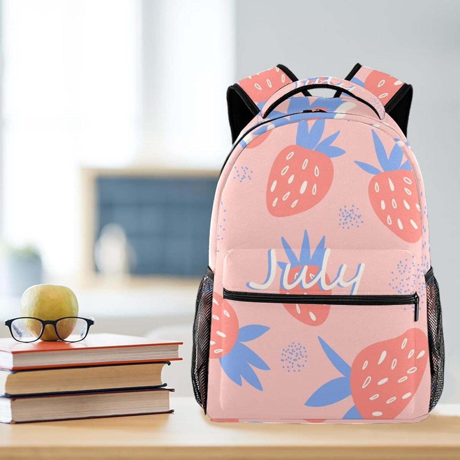 July Strawberry Backpack Students Shoulder Bags Travel Bag College School Tote Backpacks image number 2
