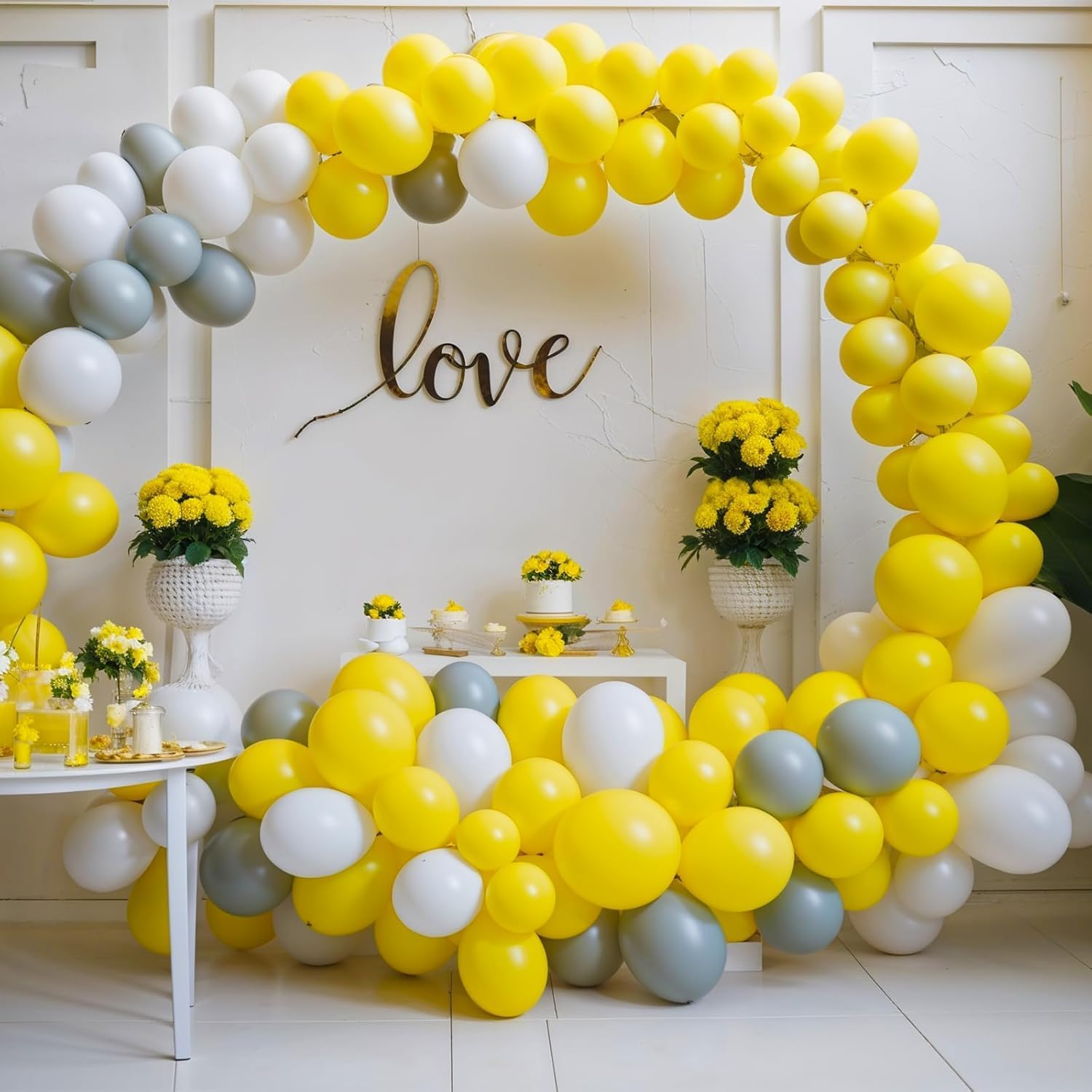 Lumjoy 129Pcs Yellow Balloons Garland Kit Different Sizes 18 12 10 5 Inch Helium Latex Balloon for Valentine'S Day Birthday Wedding Anniversary Baby Shower Arch Party Decoration - Black image number 7