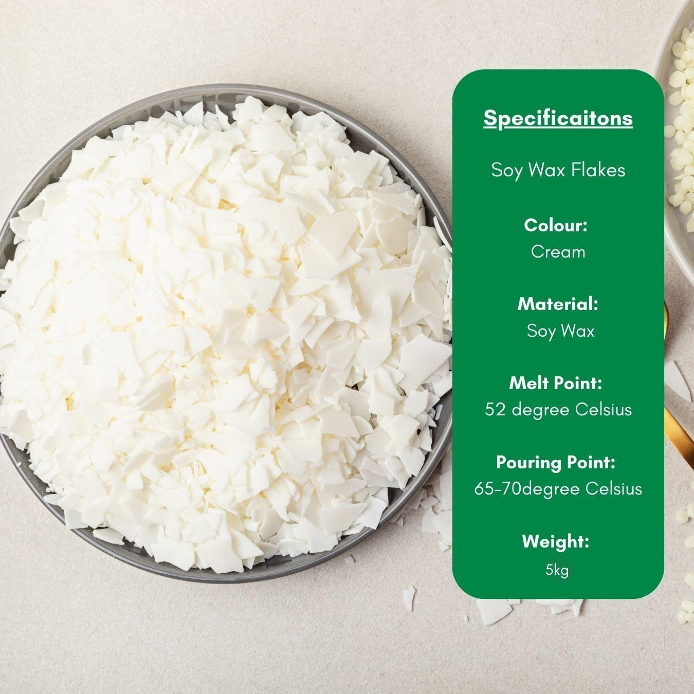 5Kg Pure Soy Wax Flakes, 100% Natural Soy Wax Bulk for Candle Making DIY, Soy Candle Wax, Bulk Soy Wax Natural Kosher Candle Making Supplies, Craft Supply image number 4