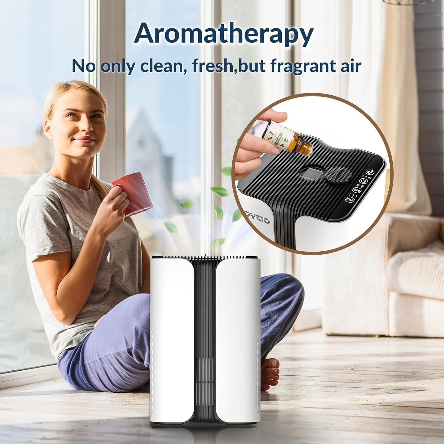Air Purifier for Home with HEPA Filter, Ultra-Quiet 24Db Sleep Mode, Night Light, 3 Timers & Aromatherapy for Bedroom, Dorm, Apartment, Kitchen &ndash; KJ7 image number 3