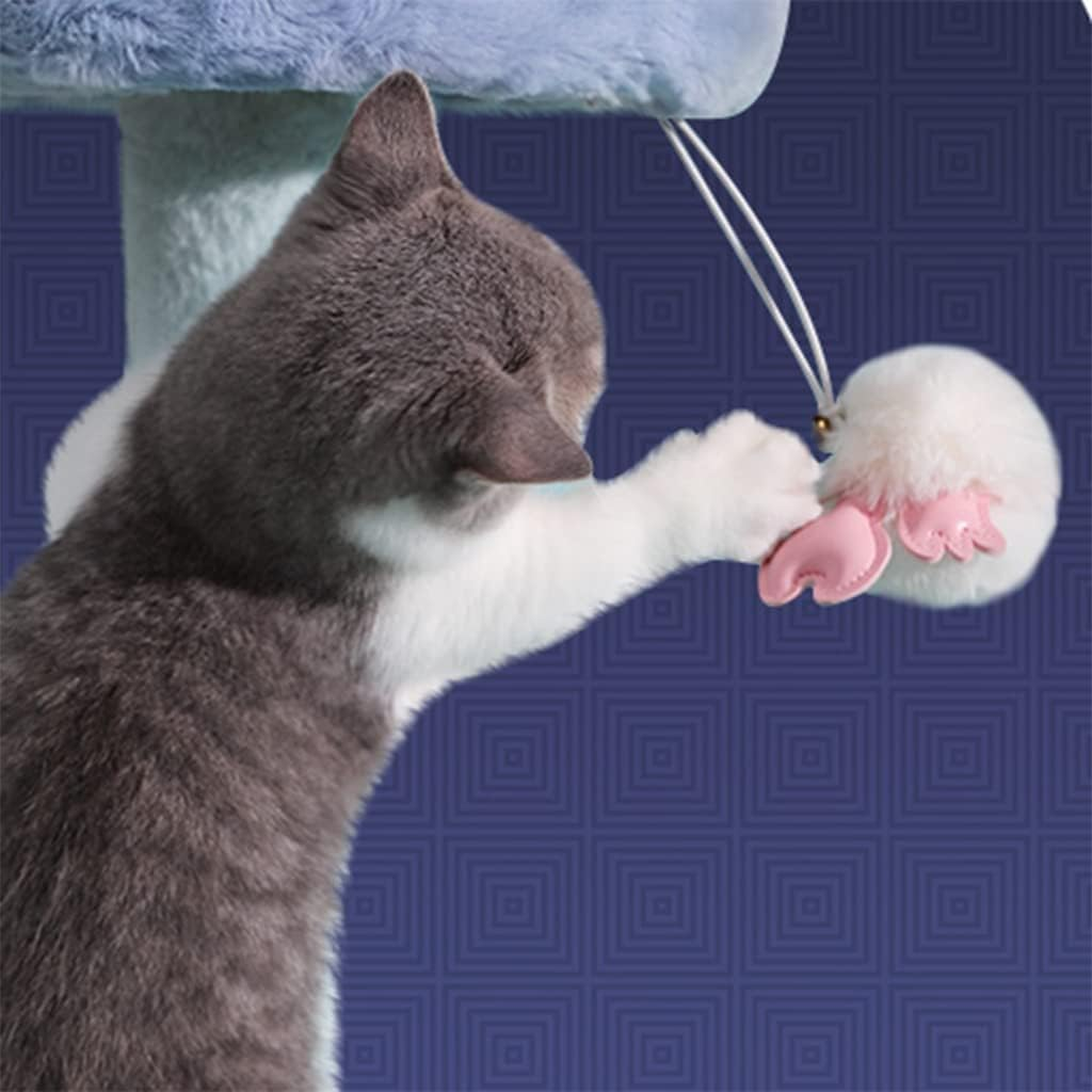 Colorful Cat Furniture, Multi-Level Cat Condo with Hammock and Scratching Posts for Kittens, Tall Cat Tree Toys for Rest image number 3