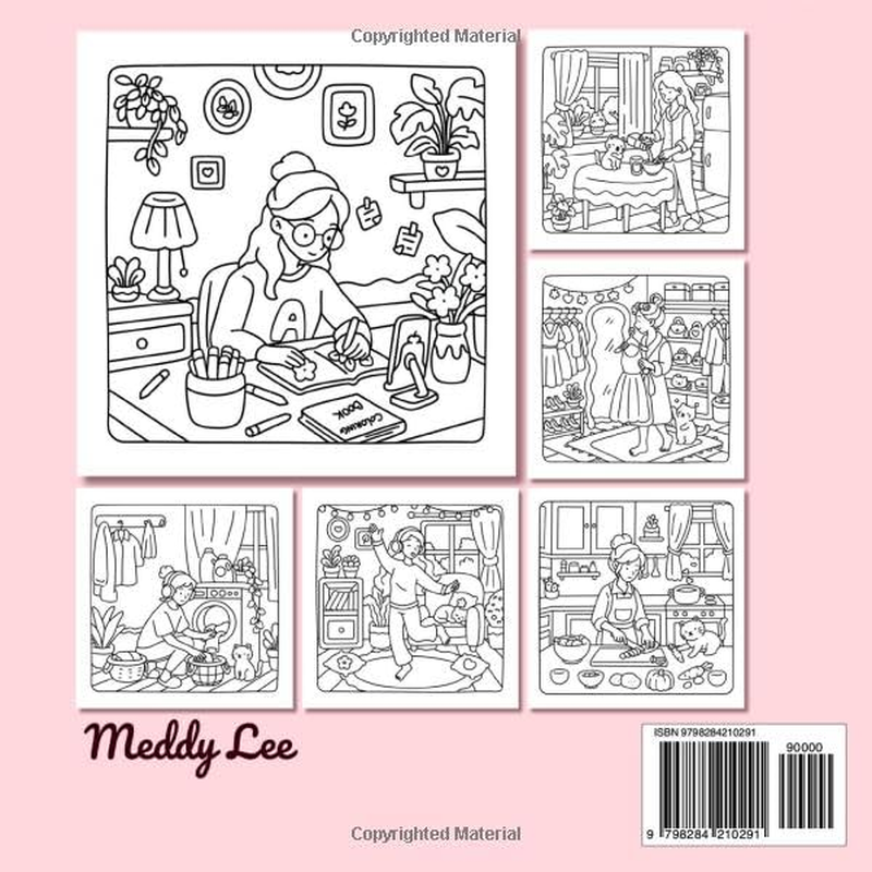 Cozy Homebody Moments: a Cute & Girly Coloring Book for Teens and Adults | Self-Care Activities, Cozy Girl Spaces & Therapy for Relaxation (Cute & Easy Coloring)