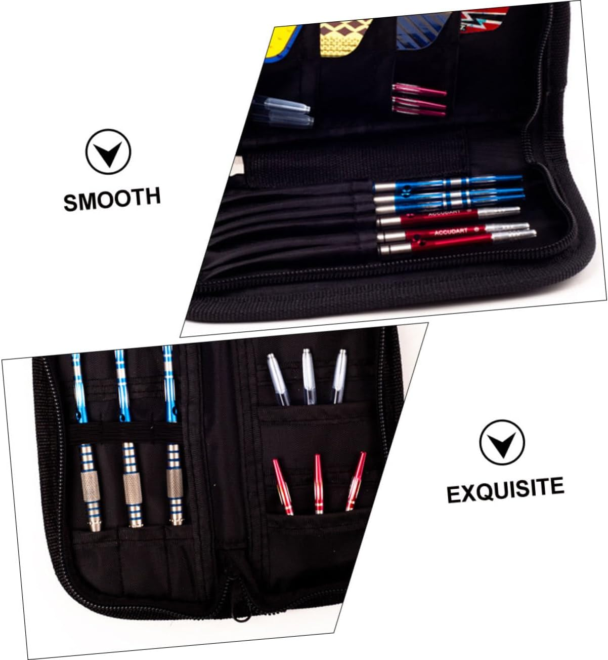 Alasum Oxford Cloth Darts Bag with Smooth Zipper Portable Darts Storage Pouch for Outdoor Use Black Unisex Travel Case image number 3
