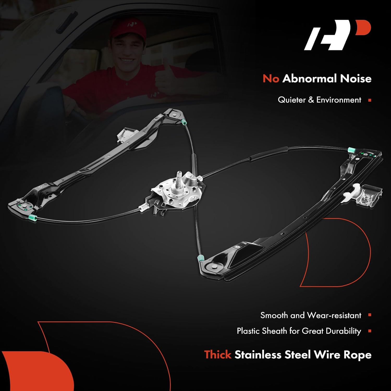 A-Premium Manual Window Regulator Compatible with Ford Focus 2001-2007 Front Right Passenger Side image number 6