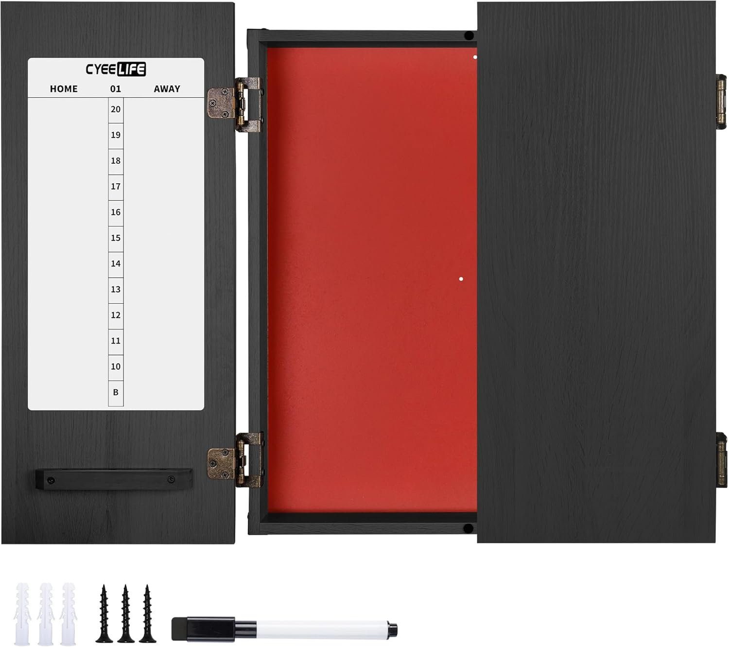 Cyeelife Dartboard Cabinet for Steel Tip Dartboard,Wall-Mounted image number 3