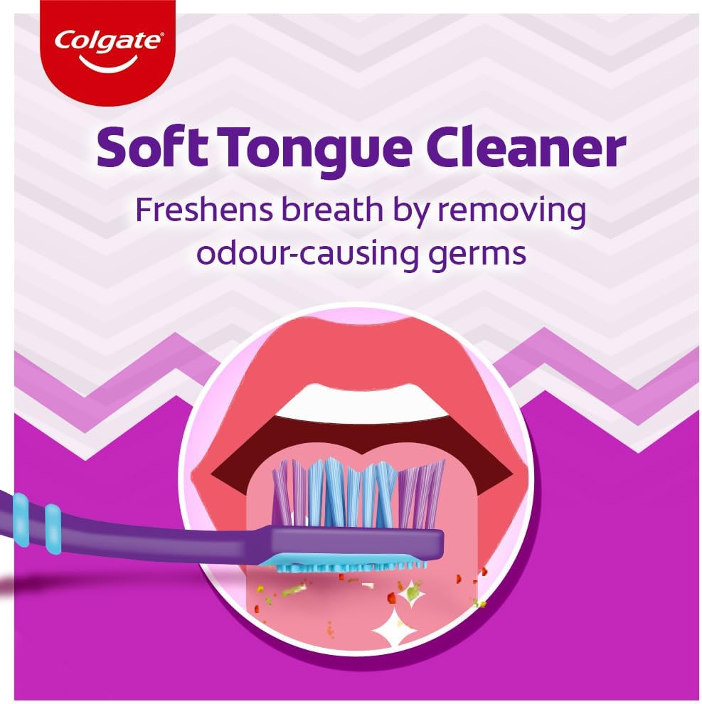 Colgate Zigzag Toothbrush for Deep Inter Dental Clean with Multi Angle Zig Zag Bristles (Medium, Pack of 6) image number 4