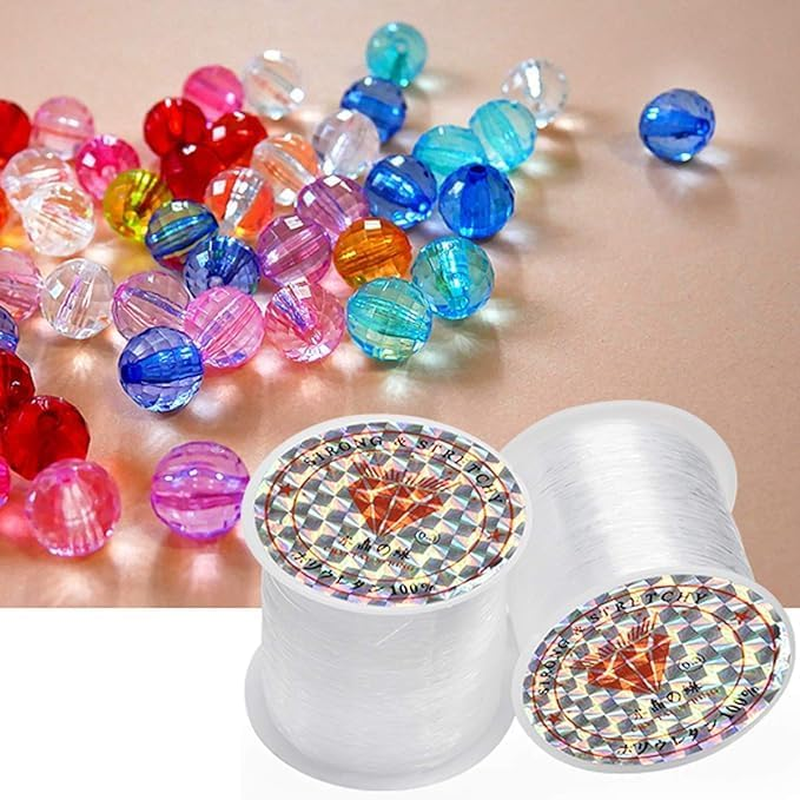 2 Roll Transparent Fishing Thread,Crystal Fishing Line Ultra-Strong Invisible String Clear Nylon Fish Fishing Line Spool Beading String for the Hanging Ornaments, Sew Hobby, Bead and Crafts (0.2Mm) image number 3