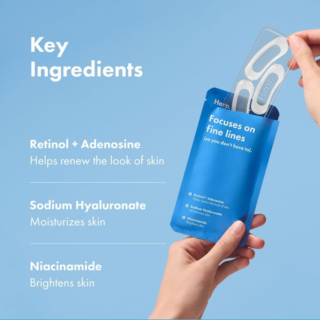 Hero Cosmetics Mighty Patch&trade; for Fine Lines Patches - Featuring Retinol and 1,390 Dissolving Micropoint&trade; Points to Help Renew the Look of Skin (6 Count)