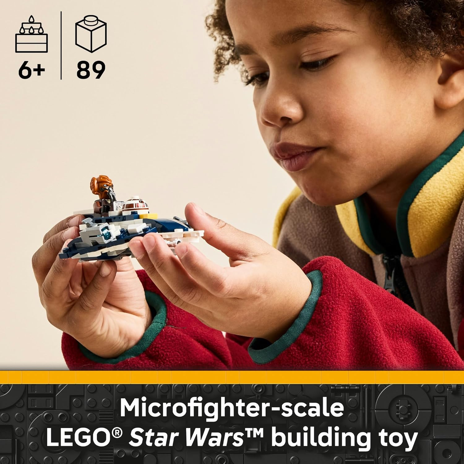 LEGO&reg; Star Wars: the Clone Wars&trade; Plo Koon&rsquo;S Jedi Starfighter&trade; Microfighter 75400 Collectible Building Toy for Kids, Toy for Boys, Girls and Fans Aged 6 Years Old and Up, Includes a Blue Lightsaber&trade;