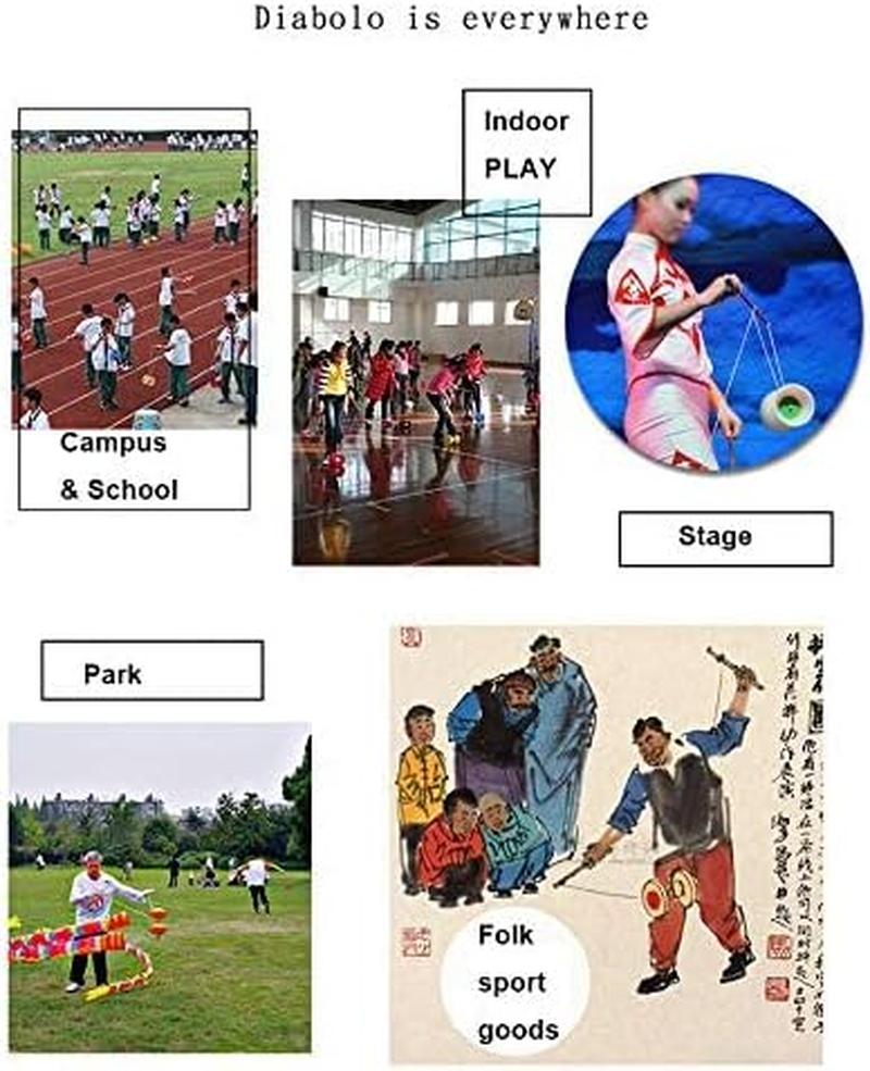 Diabolo Chinese Yoyo Set ,Triple Bearing Diabolo Chinese Yo-Yos Juggling Toys Colorful LED Diabolo with Diablo Sticks, Diabolo String&Net Bag, Easier Start/ Faster/ Stable&Lasts Longer with LED image number 4