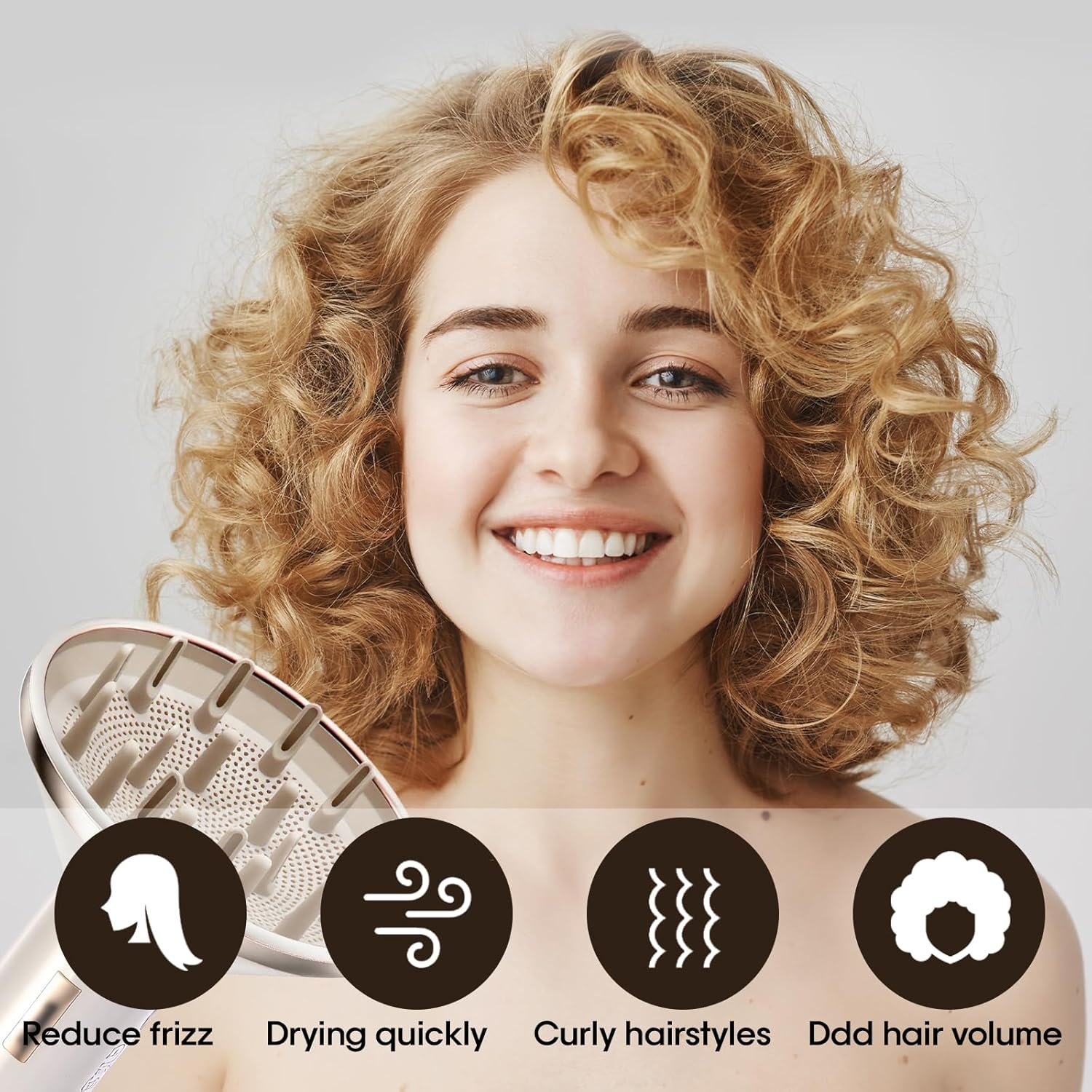 GENCAM Hair Dryer Diffuser for Shark Speedstyle/Speedstyle Pro, Diffuser Attachment for Shark Hair Dryer HD332 HD731 HD301 HD542 HD732 HD331 image number 5