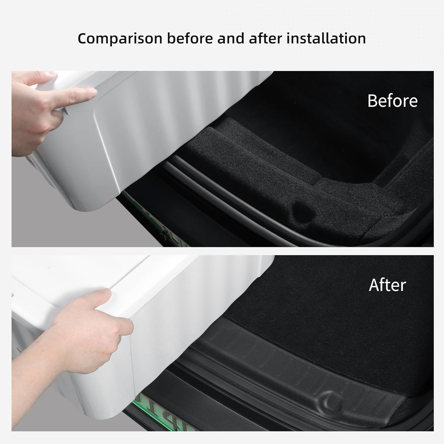 LUCKEASY Rear Bumper Guard for Tesla Model Y Juniper 2025 Rear Trunk Bumper Guard Sill Cover Protector for Model Y Accessories TPE Black image number 4