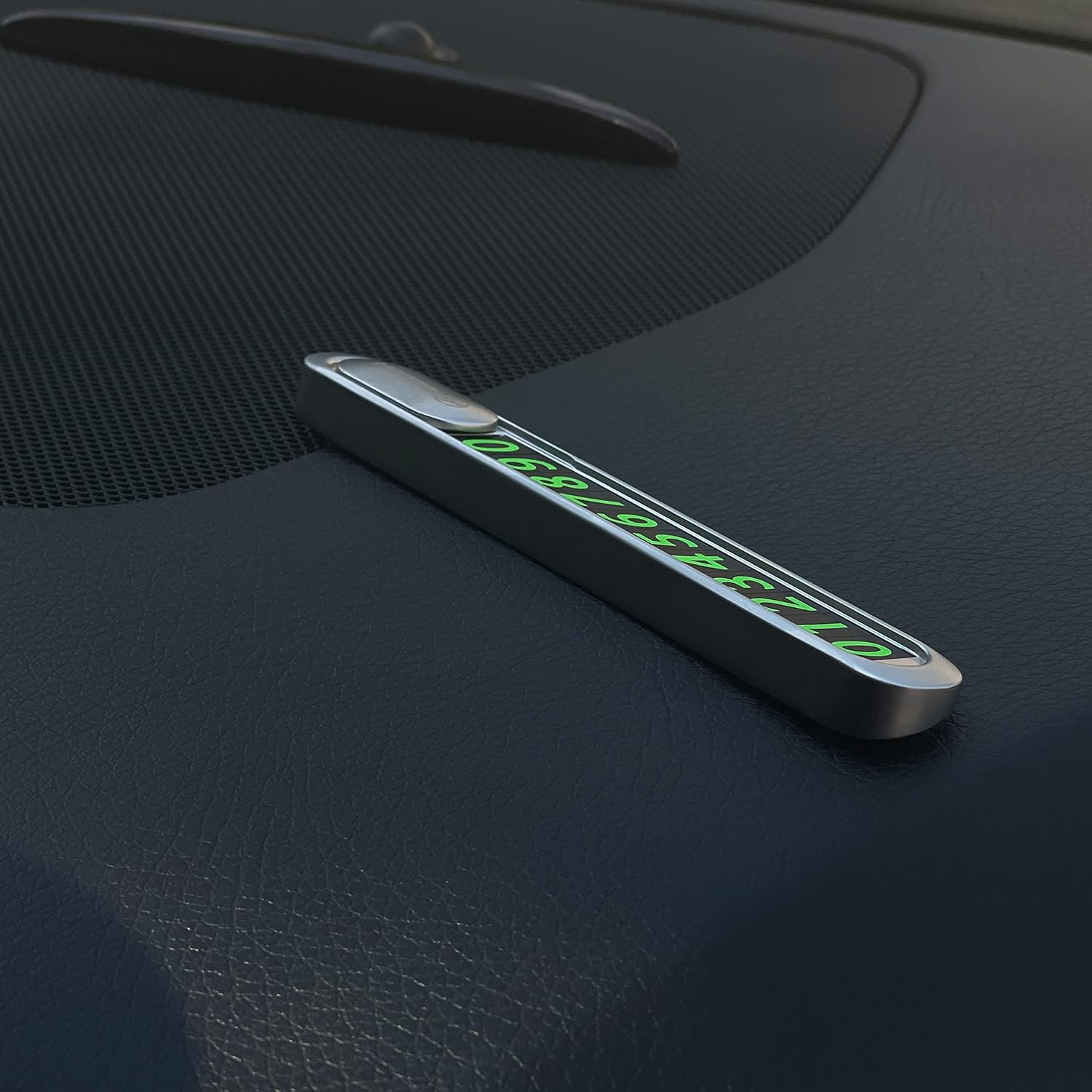 TELLUR Temporary Car Parking Phone Number Card, Metallic, Silver image number 4