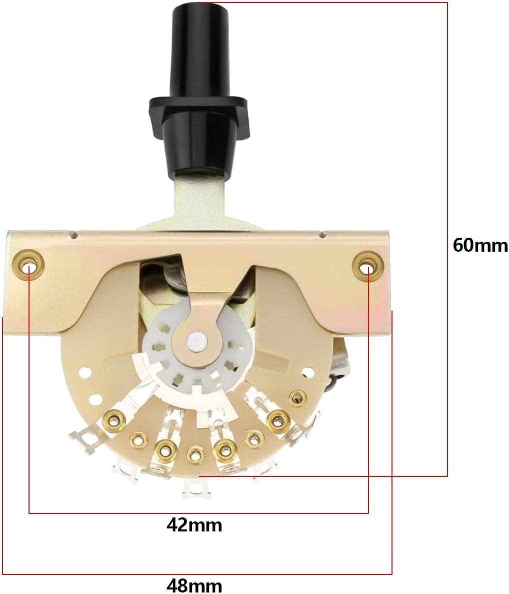 3-Way Guitar Pickup Selector Switch with 2 Knob Compatible with Telecaster Pre-1977 Compatible with Stratocaster Vintage Style image number 1