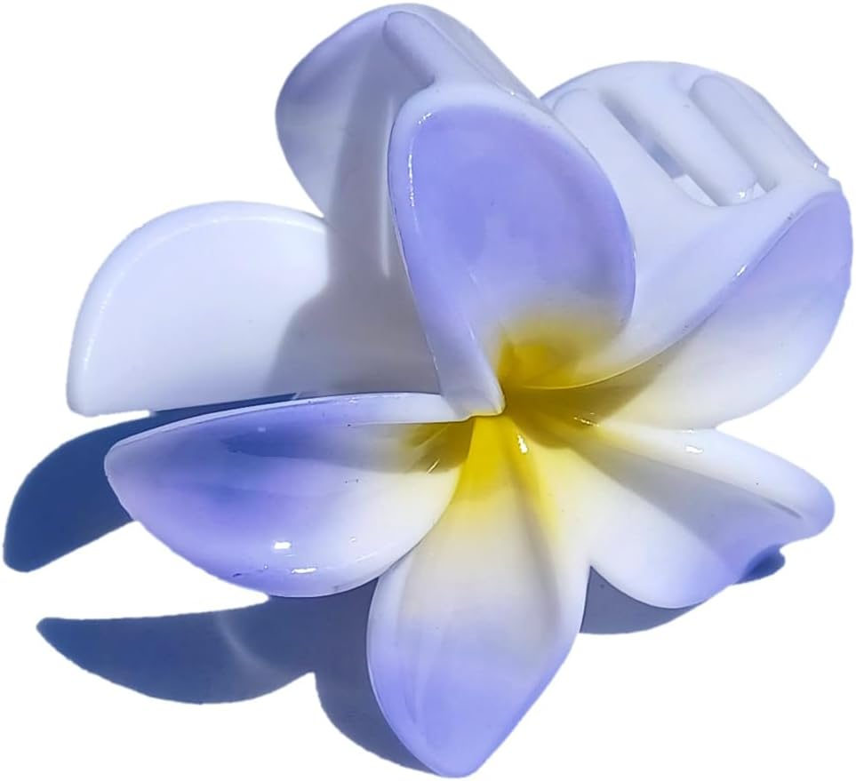 Seestern Sportswear Bali Hawaii FBA_2401 Hair Clip 2 Frangipani Flowers Purple image number 4