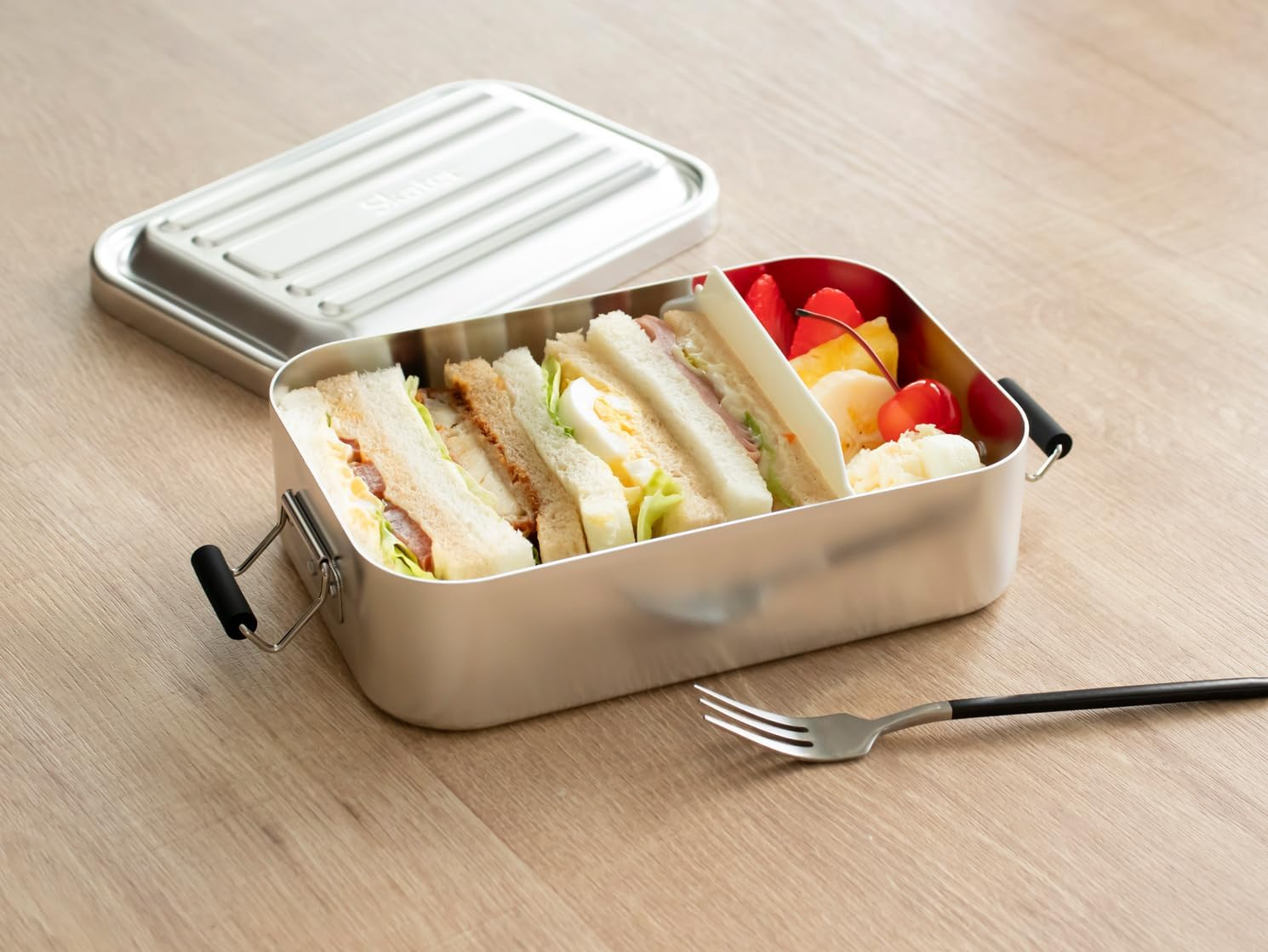 Skater AFT8B-A Fluffy Aluminum Lunch Box, Large Capacity, 28.7 Fl Oz (850 Ml), Men, Silver image number 5