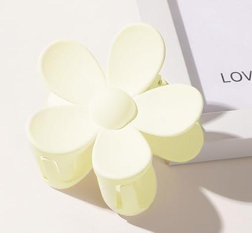 White Candy Color Hair Claws Flower Hair Clips Big Cute Hair Claws Thick Hair Exfoliating Hair Clip Cute Flower Clip image number 1