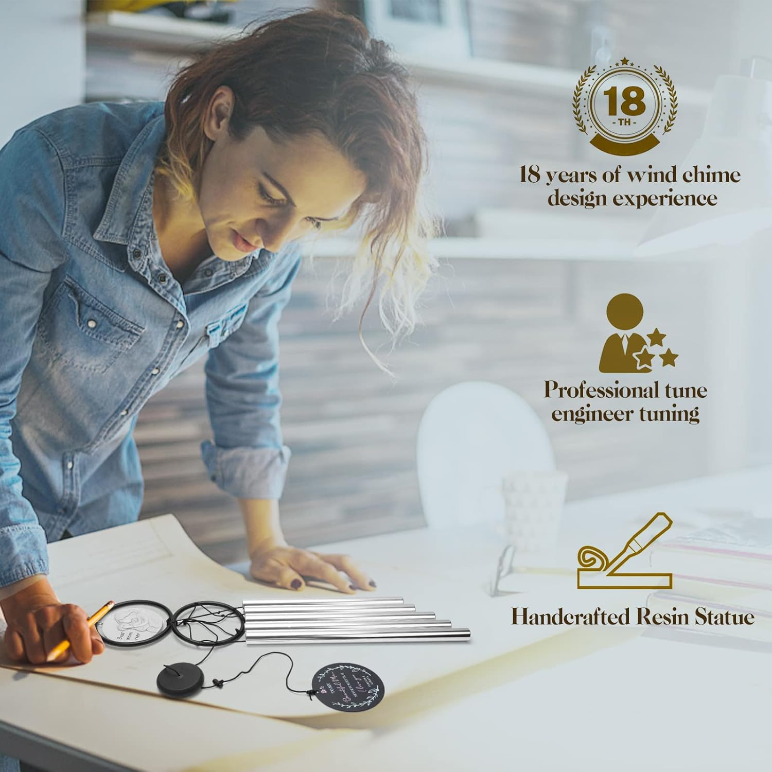 Gifts for Mom from Daughter Son Kids,Birthday Gifts for Mom, Perfect Present for Mothers of All Ages, 36&rdquo; Outdoor Wind Chimes image number 6