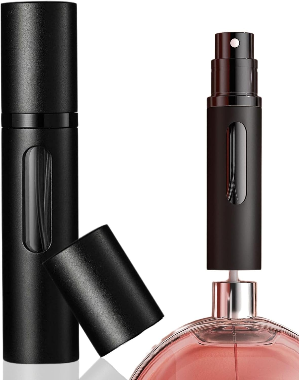 BRARIOS Perfume Atomizer Bottle with Visible Capacity for Men and Women, Refillable Portable Perfume Atomizer, Leak-Proof Pump Perfume Spray Bottle Atomizer (5Ml) (Black) image number 4