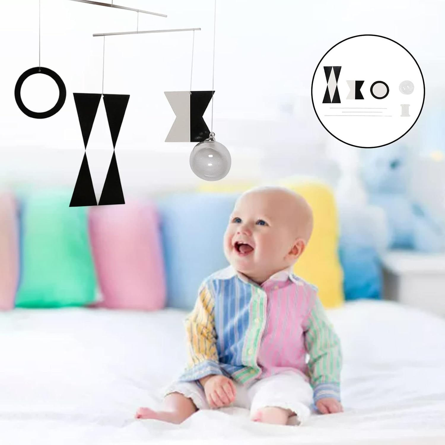 F Fityle Montessori Mobile Toy Kids Development Toys Montessori Black and White Mobile Toy Baby Activity Toys for Children - Need to Assemble