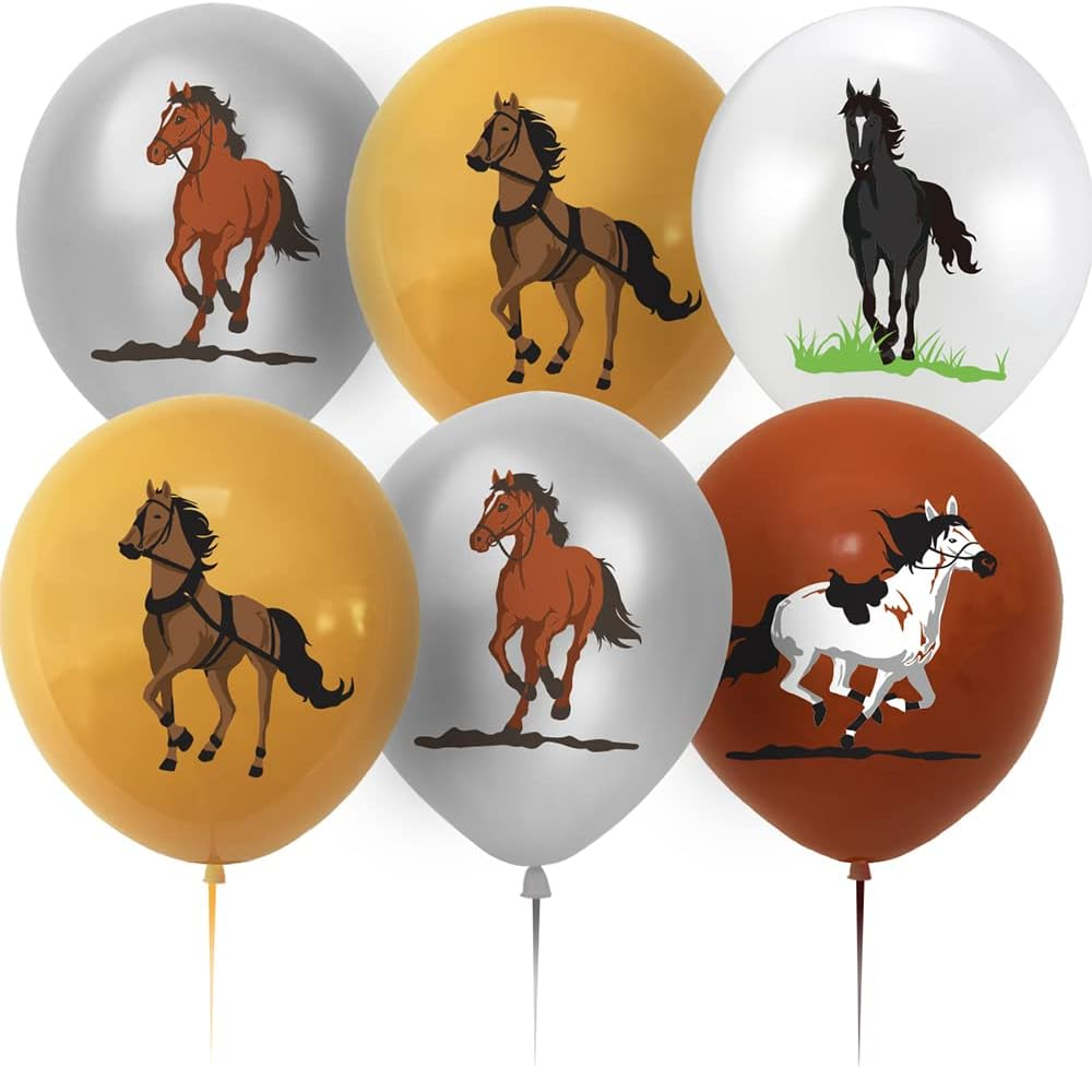 Spirit Riding Horse Birthday Party Supplies - Horse Happy Birthday Banner, Balloons, Cake Cupcake Toppers for Kid Western Cowboy Pony Party Decoration image number 5