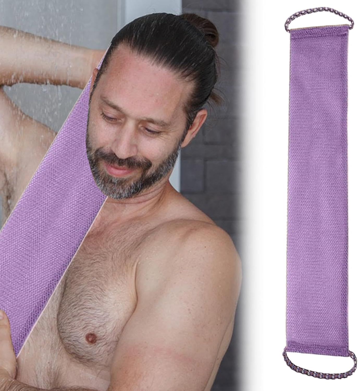 Back Washing Cloth | Back Scrubber Towel | Back Mud Scrubbing Towel Foaming Body Scrub Cloth for Female All Skin Types image number 4