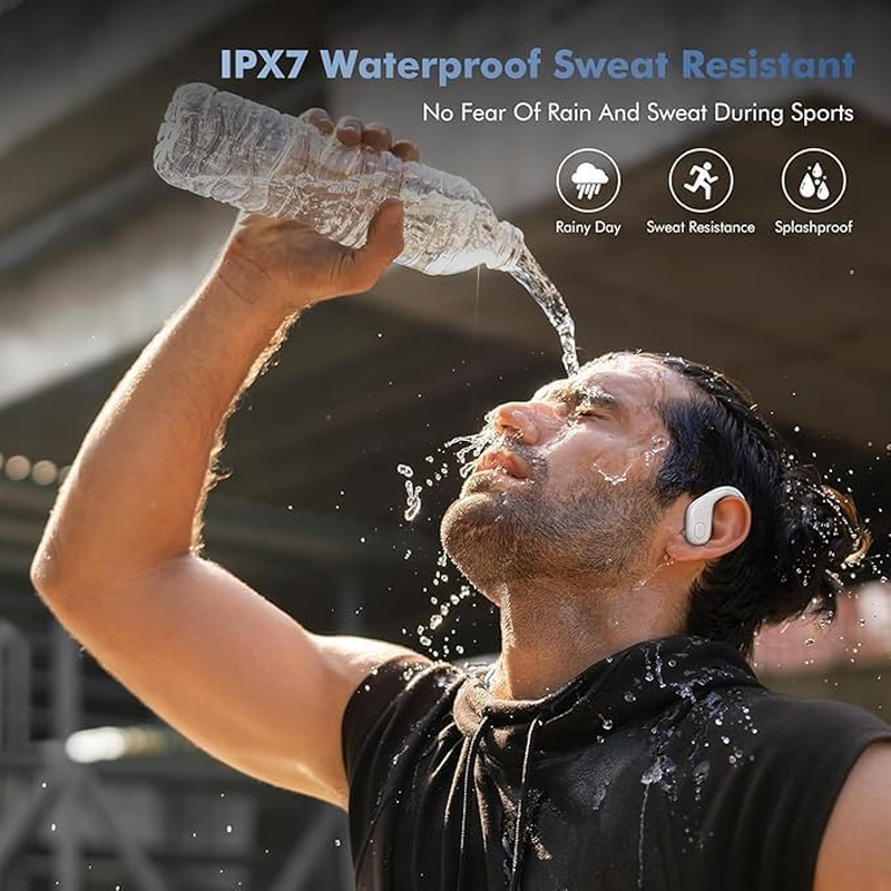 Sajawass Wireless Bluetooth Earbuds, 75Hrs Playback, LED Display Charging Case, Ear Hooks, IPX7 Waterproof, Over-Ear Design for Sports, Running, Workout image number 6