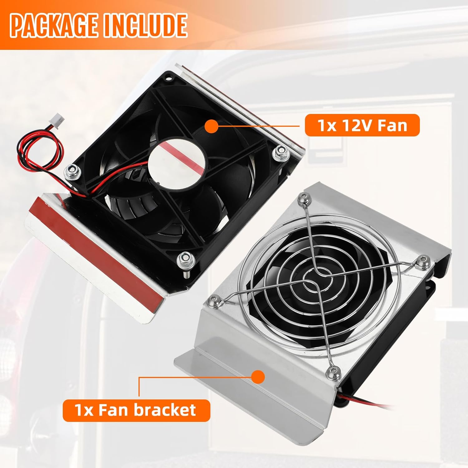 Fridge Fan Refrigerator Cooling Fan 12V 92Mm Stainless Steel Fan Bracket Replacement for Kings 85L Upright Fridge Fit Rv/Camper &ndash; Enhanced Durability & Heat Dissipation image number 5