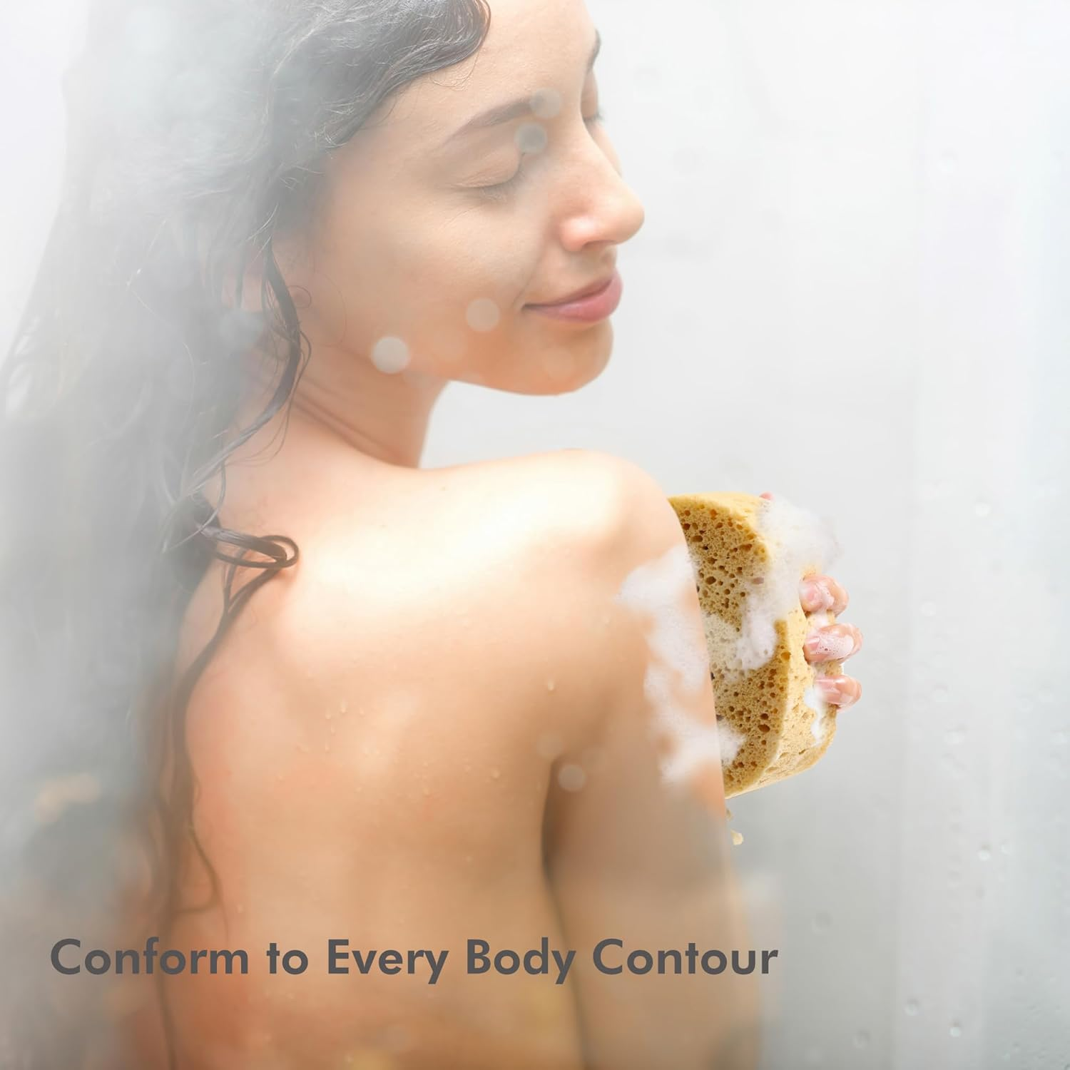 Sponges Shower, Exfoliating Bath Sponges for Adults, 2Pcs Body Scrub Sponge Dense Foam for Gentle & Deep Cleansing, Ultra-Soft for Sensitive Dry Skin image number 1