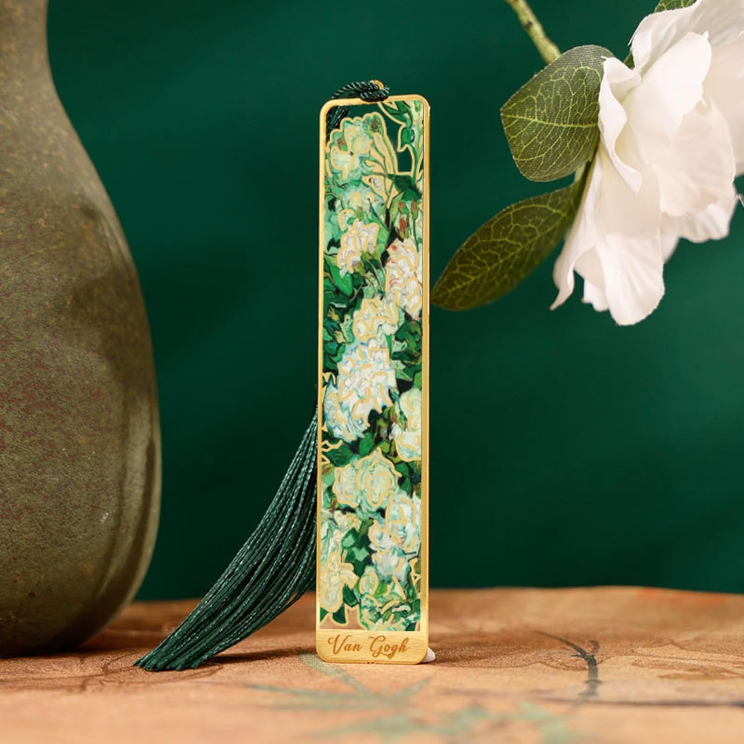 MAIHUO 4 Pcs Metal Bookmarks with Tassels,Bookmark for Women,Monet Van Gogh Oil Painting Theme Book Mark image number 5