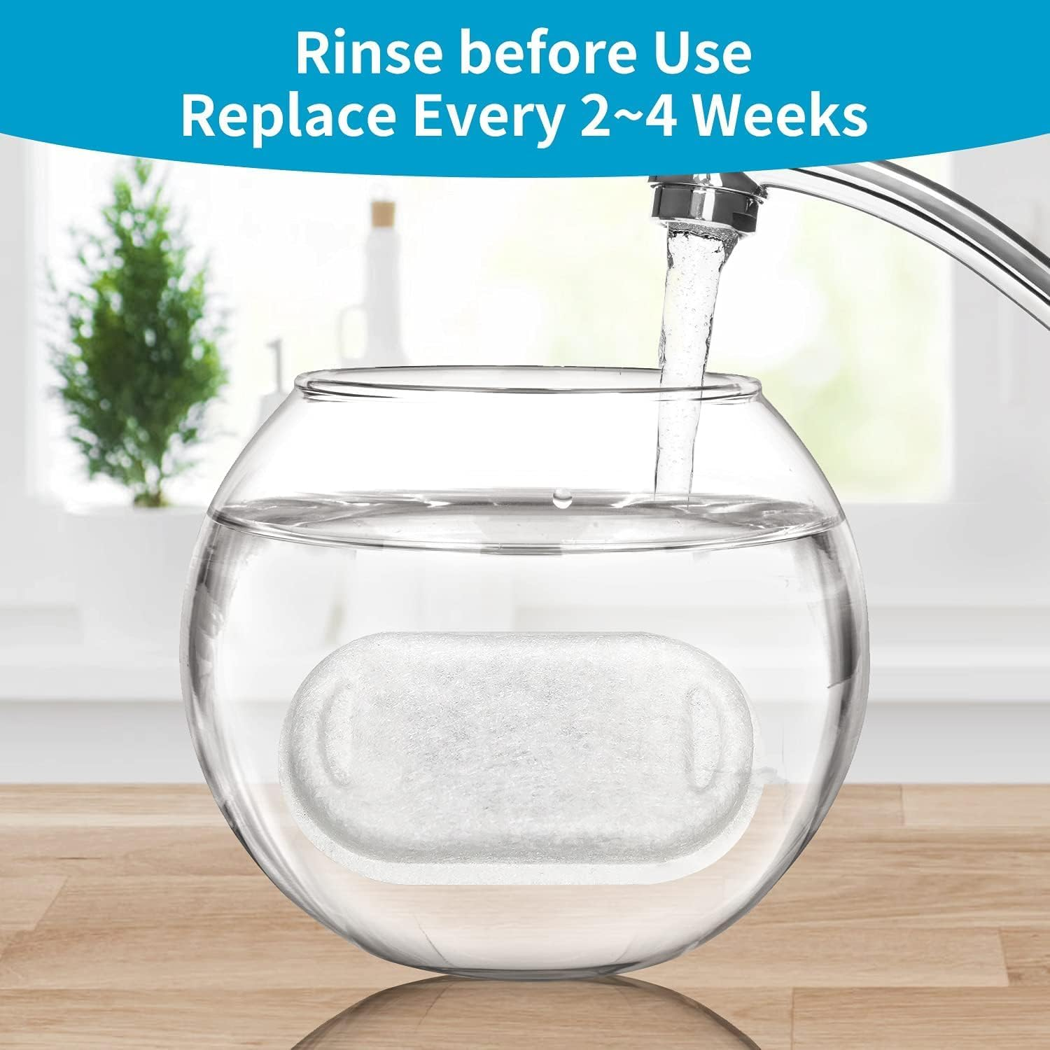 Vindox Cat Fountain Filter, Pack of 16 Replacement Filters with Activated Carbon Filter for 2L/3.2L/4L Stainless Steel Drinking Fountain Cats, Drinking Fountain Filter, Pet Filter for Cats and Dogs image number 6