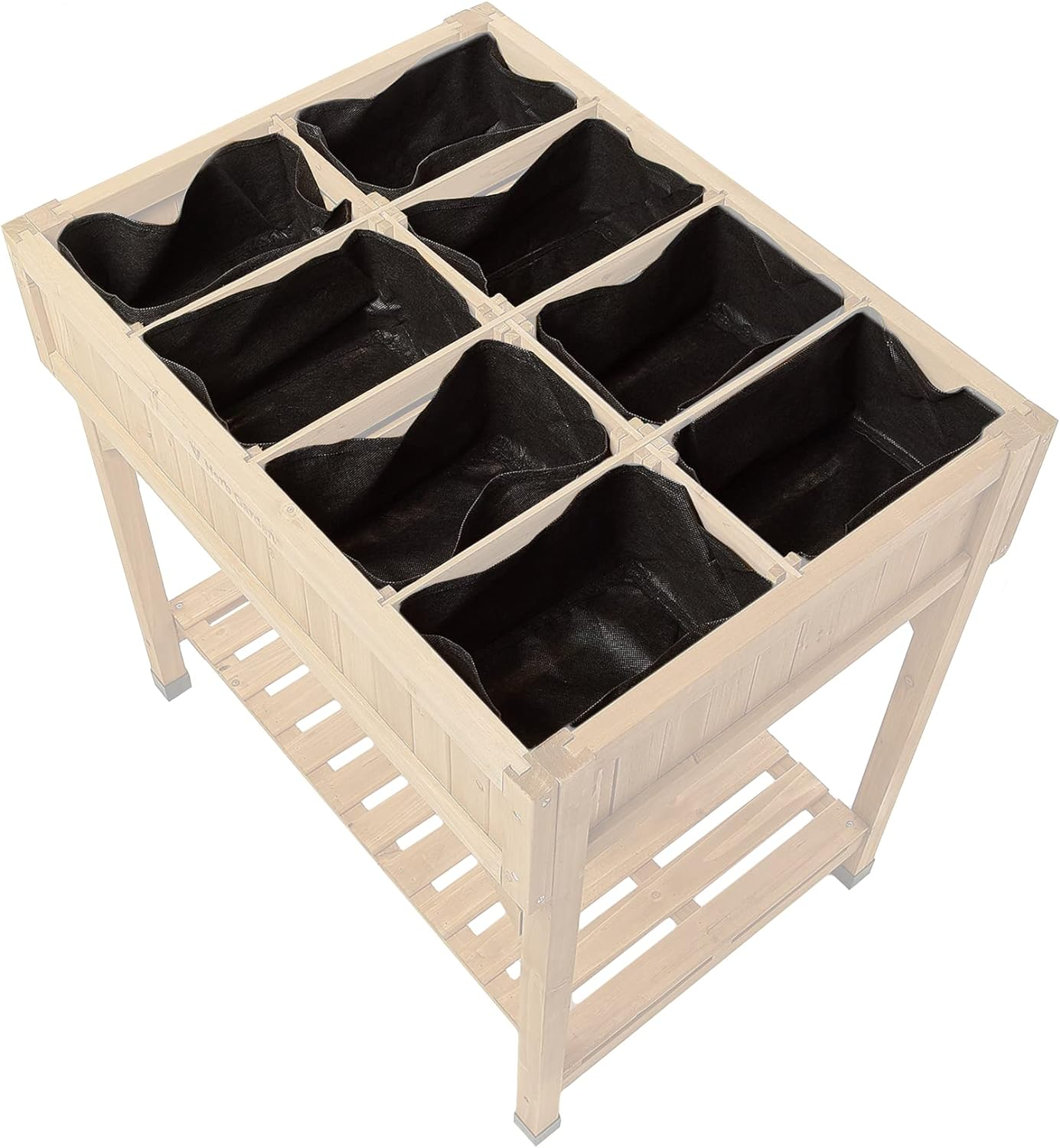 Vegtrug Replacement Protective Liners 8-Piece Pockets Set for Herb Planter, Black