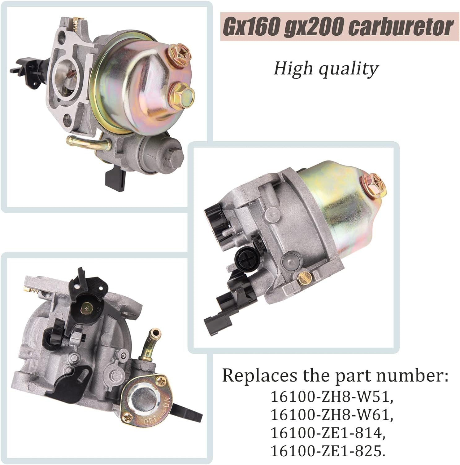 GX160 GX200 Carburetor Compatible with Honda GX120 GX140 GX 160 GX168 GX200 5HP 5.5HP 6.5HP Engine, GX160 Carburetor + Recoil Starter + Ignition Coil + Air Filter Tune up Kit image number 4