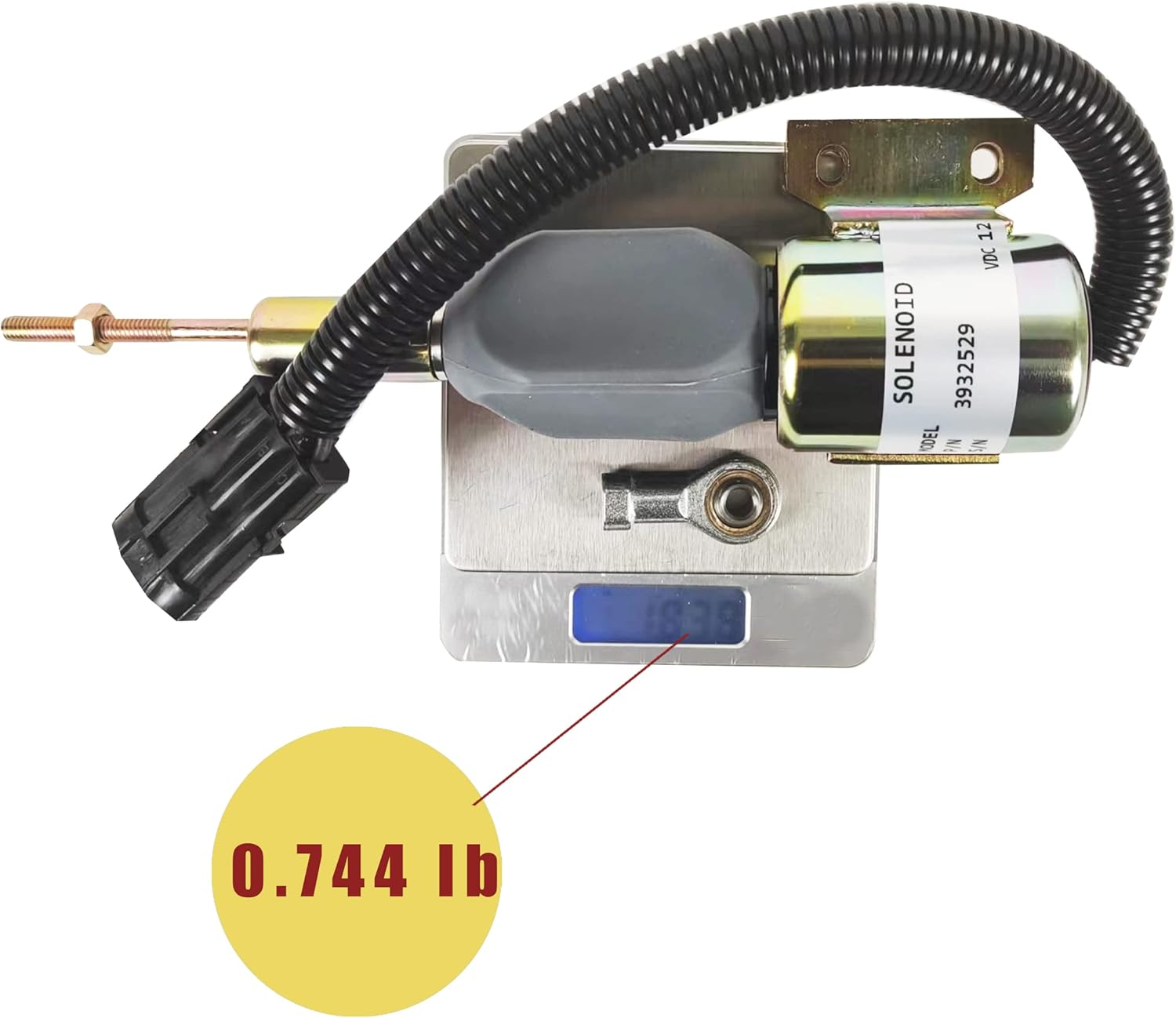 Fuel Shut off Solenoid 3930658 3932529 3935431 SA475612 J932529，Stop Solenoid Compatible with Cummins Diesel Engine 6BT5.9 4BT5.9 image number 3