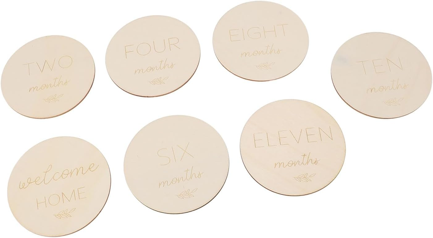 Wooden Baby Monthly Milestone Discs Durable Material Versatile Use Great Photography Props Baby Announcement Signs for Your Growing As image number 5