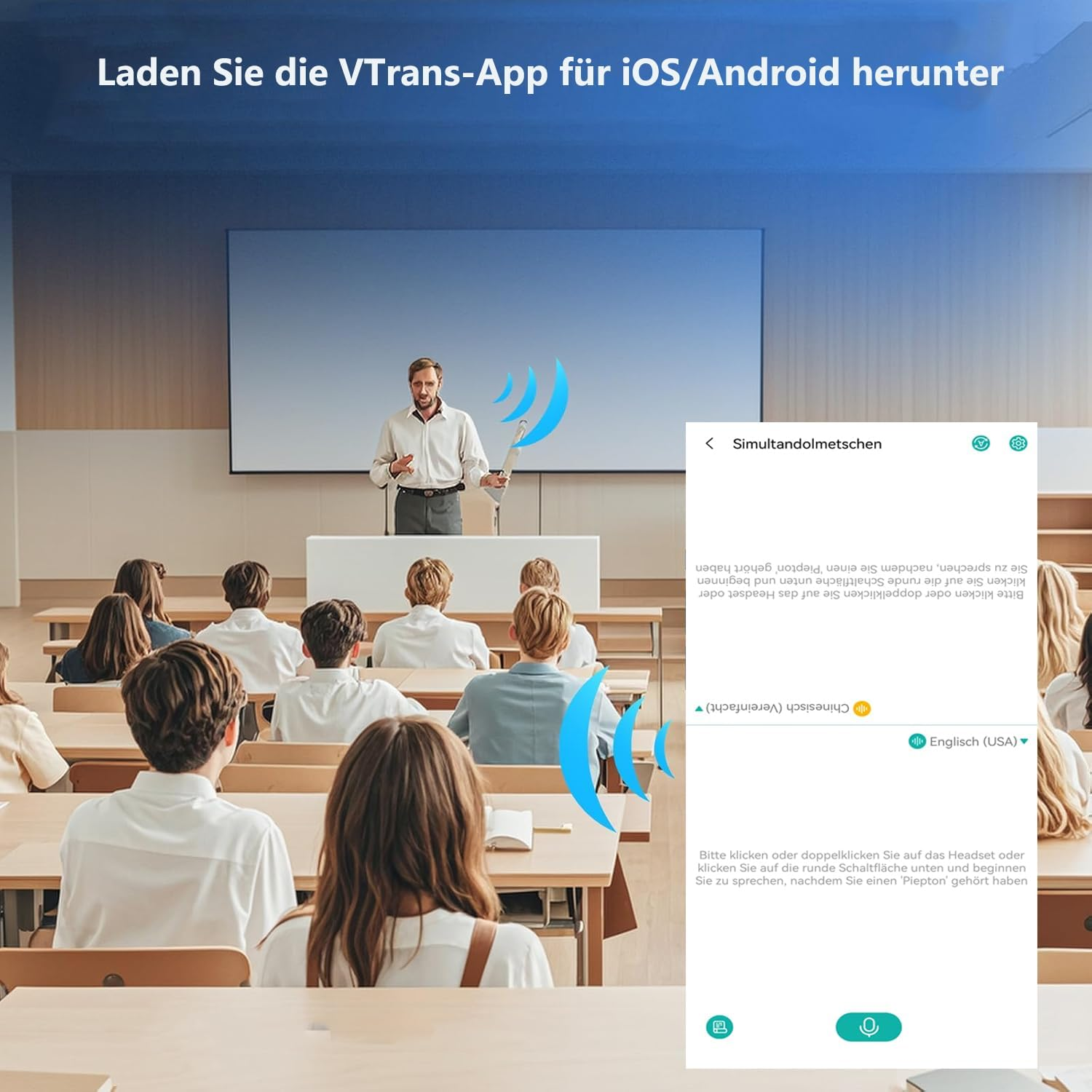 AI Translator Headphones, Real Time Translation Earbuds, Bluetooth Translation Headphones, 134 Voice Translator with Real Time Translation for Travel Learning image number 6