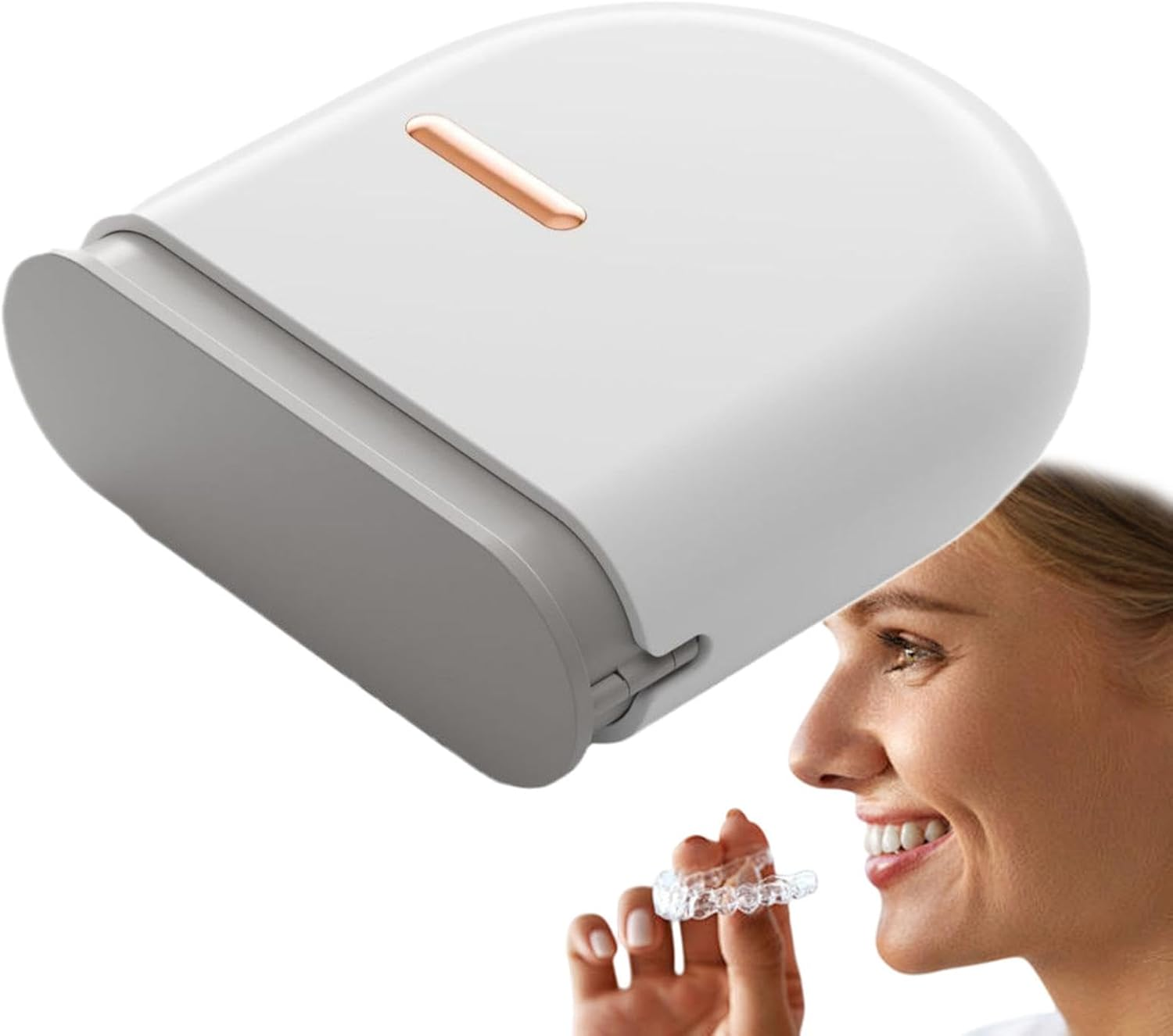 Retainer Cleaner Case - Pull-Out Invisible Grinding Teeth Guard Holder with Ventilation Holes | Retainer Holder Case, Portable Braces Storage Box, Large Capacity Retainer Cases for Women, Men, Adult, - White image number 3