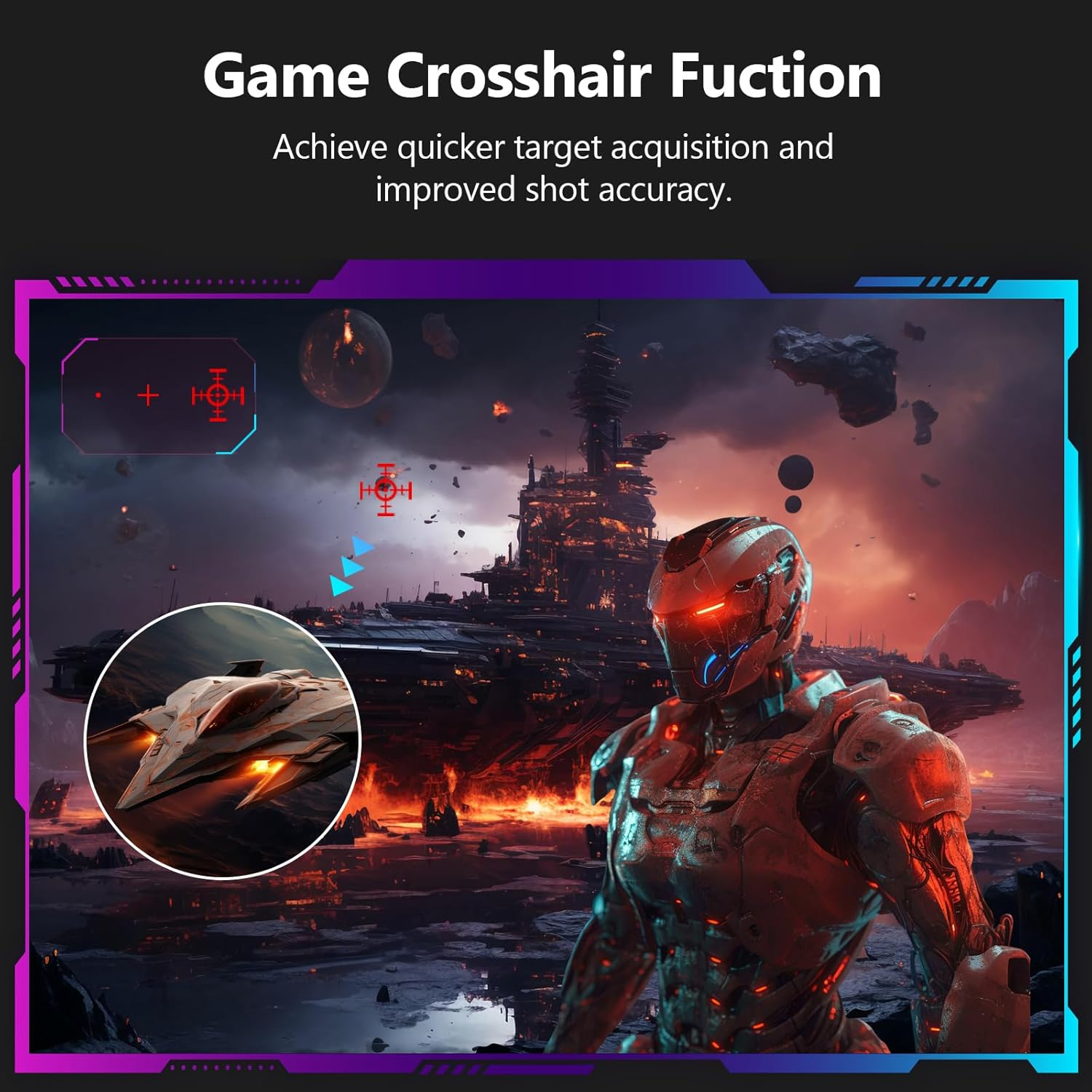 Z-Edge 25 Inch (24.5'') Gaming Monitor 240Hz, IPS Panel, 1Ms MPRT Full HD, Ultra-Thin Bezel, Freesync, HDMI2.0 & Displayport1.4, VESA Mountable, Black, VESA 100X100Mm (HDMI Cable Included) image number 3