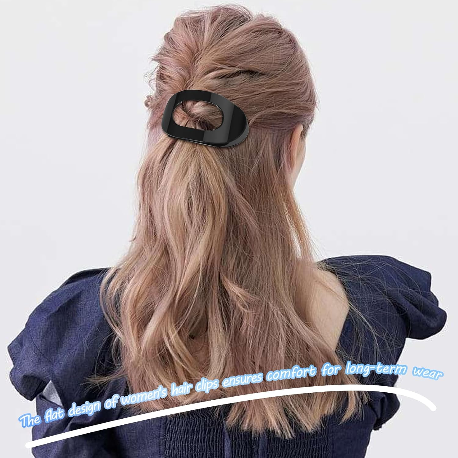 LUMOOM Pack of 4 Flat Hair Clips for Women, Strong Hold Claw Clips, Perfect as Side Hair Clip for Thick Hair, Yoga and Travel (B) image number 1