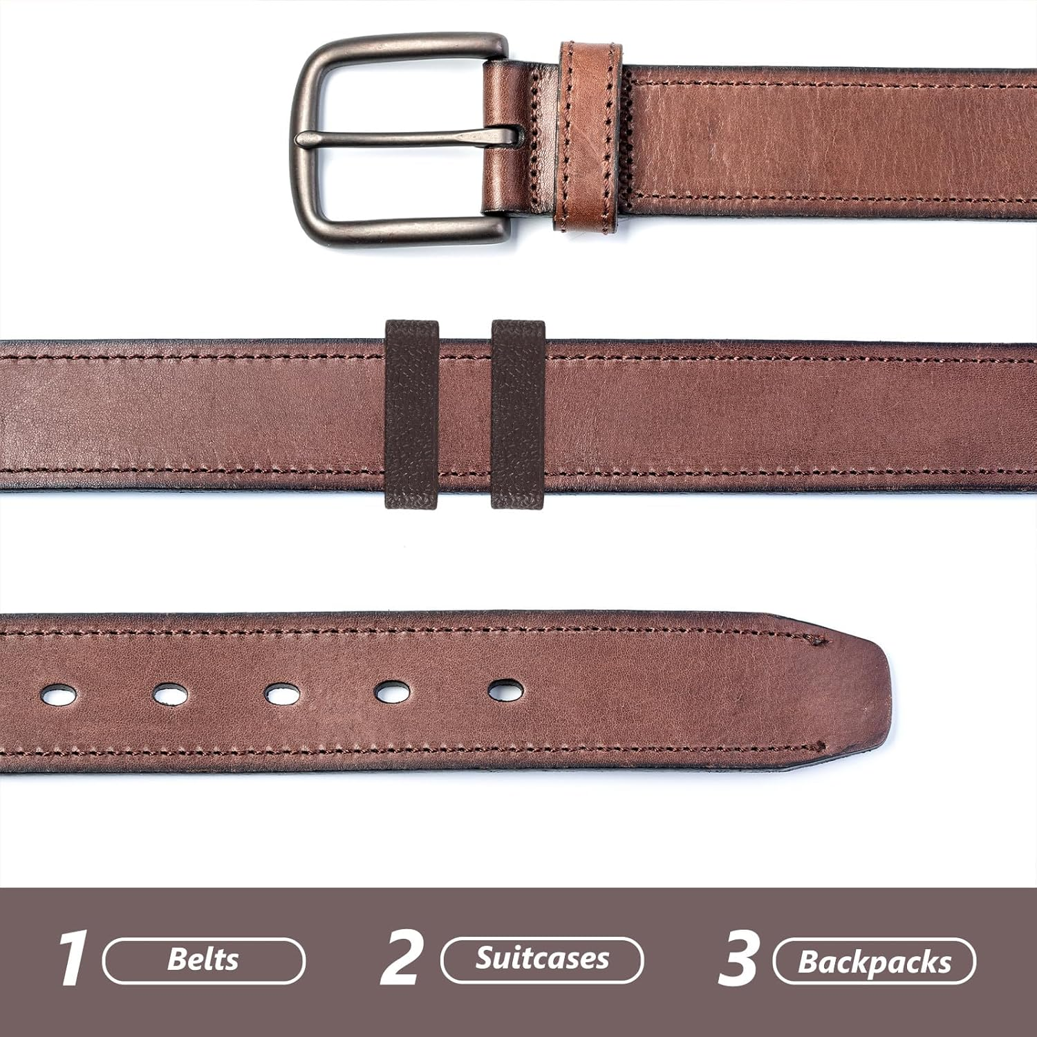 GALPADA 20Pcs Fake Leather Belt Loop Keeper Rings, Wide Strap Retainer Bands for Men and Women, Belt Strap Holder Accessories Set in Black and Dark Brown for Waistband Securing image number 6