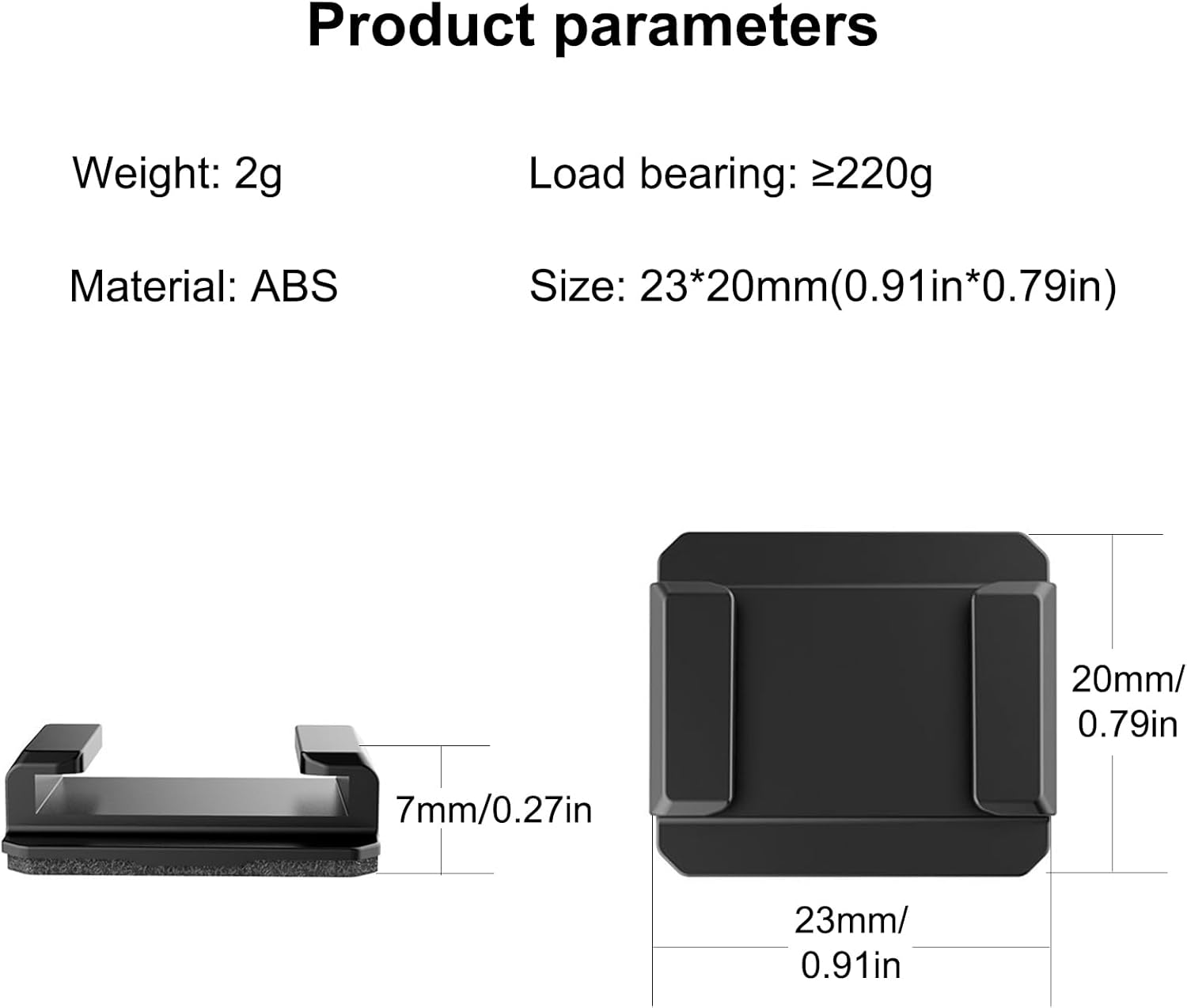 VRIG 2 Packs Plastic Cold Shoe Mount Adapter with Adhesive Stickers, Cold Shoe Bracket Adapter for Camera Cage Flash LED Monitor Cold Shoe Adapter image number 6