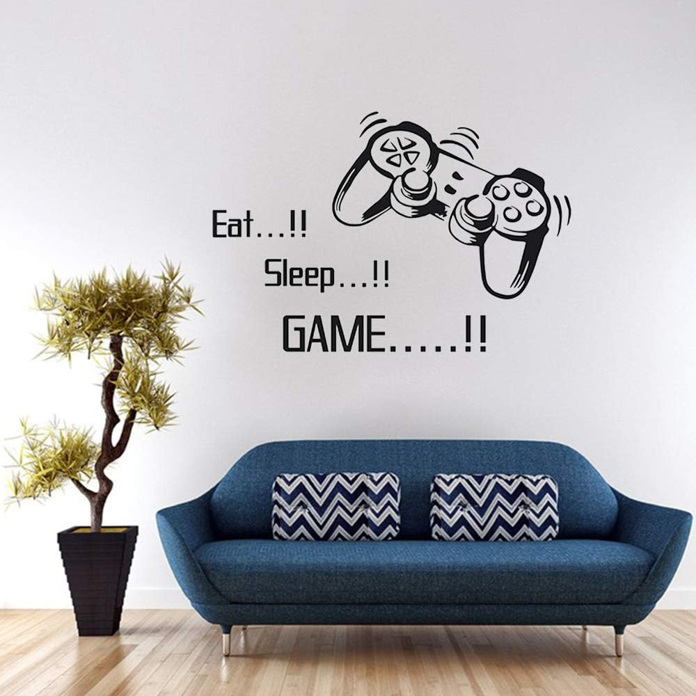 Game Room Decor, &ldquo;EAT Sleep Game Repeat&rdquo; Boys Room Decorations for Bedroom, Kids Wall Decor and Wall Stickers for Playroom, 22.0 &times; 22.0 Inch image number 5