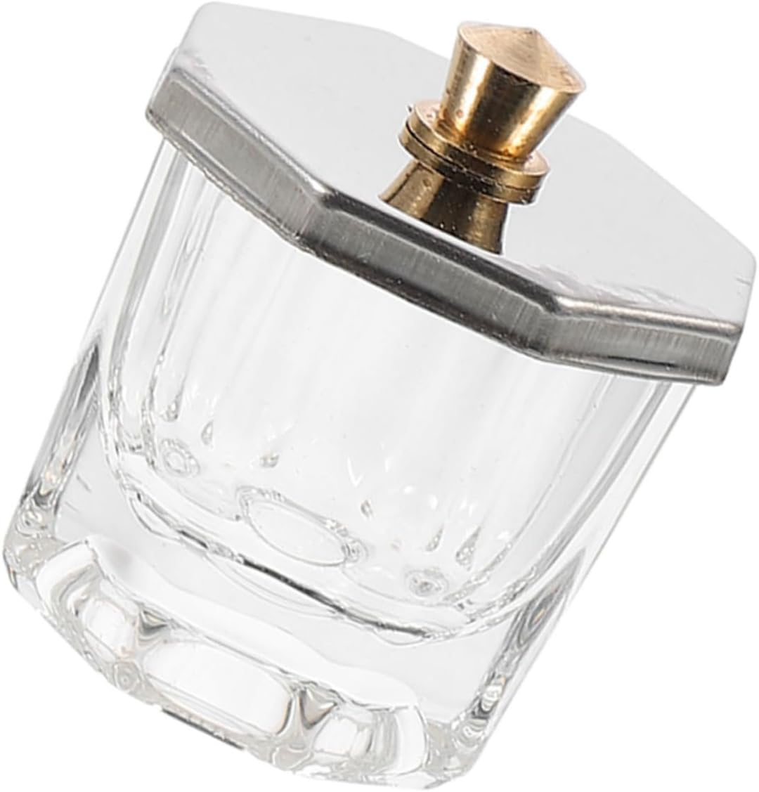 MUSISALY Glass Dappen Dish with Metal Lid 8Oz Nail Liquid Holder Thickened Crystal Nail Cup for Professional Manicure and Diy Use image number 6