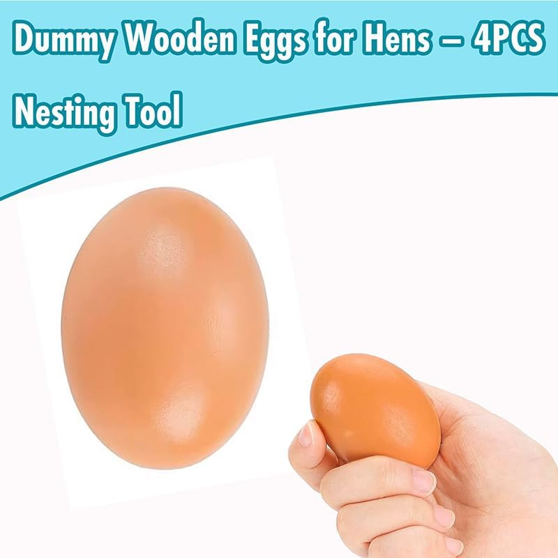 Wooden Fake Eggs-4Piece for Laying Hens in Chicken Coop image number 3