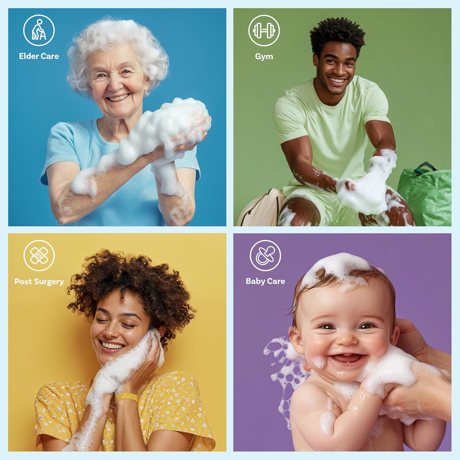 Scrubzz Disposable No Rinse Bathing Wipes - 25 Pack - All-In-1 Single Use Shower Wipes Simply Dampen Lather and Dry without Shampoo or Rinsing image number 2