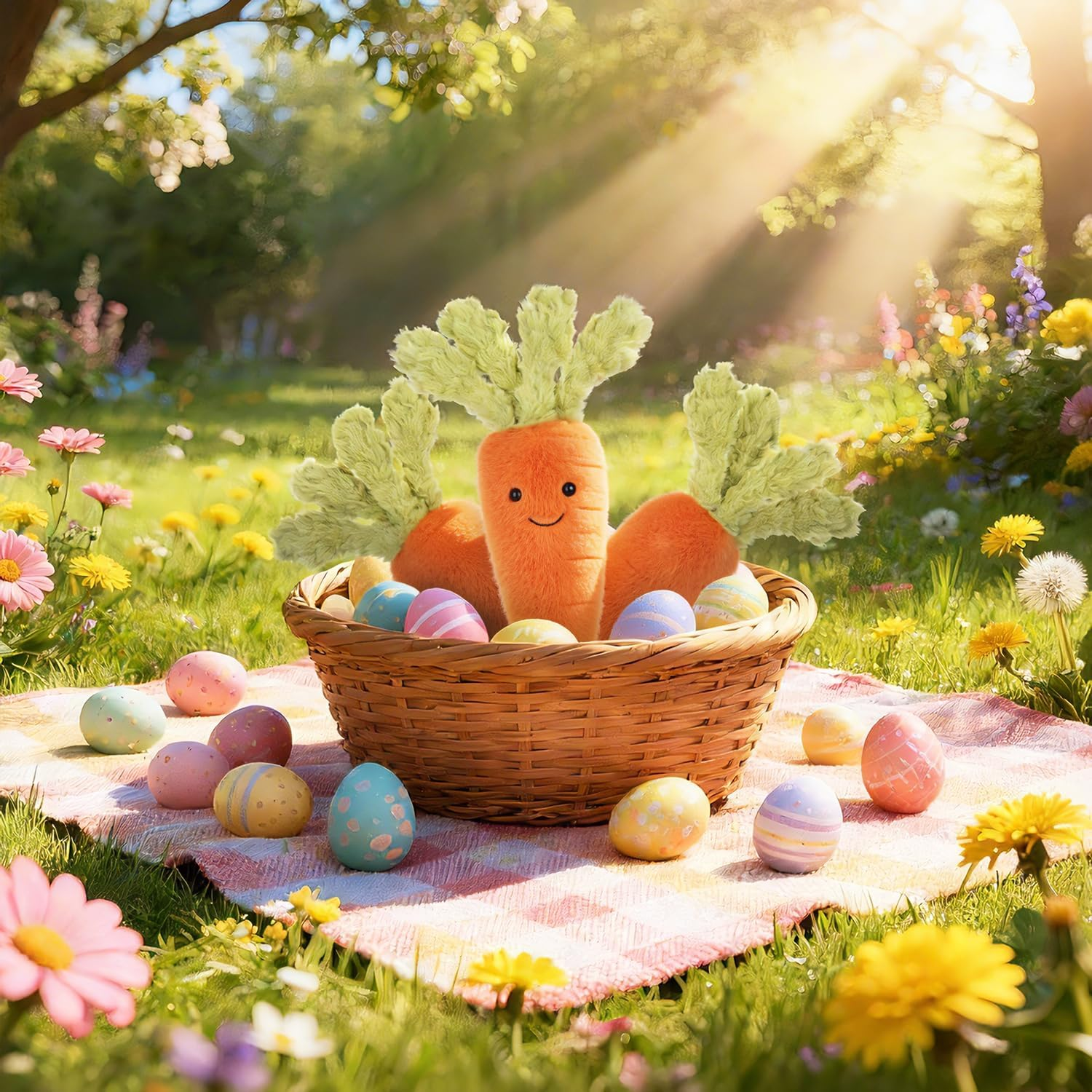 Apricot Lamb Toys Plush Green and Orange Naive Carrot Stuffed Vegetable Soft Cuddly Perfect for Kids 8.7 Inches image number 4