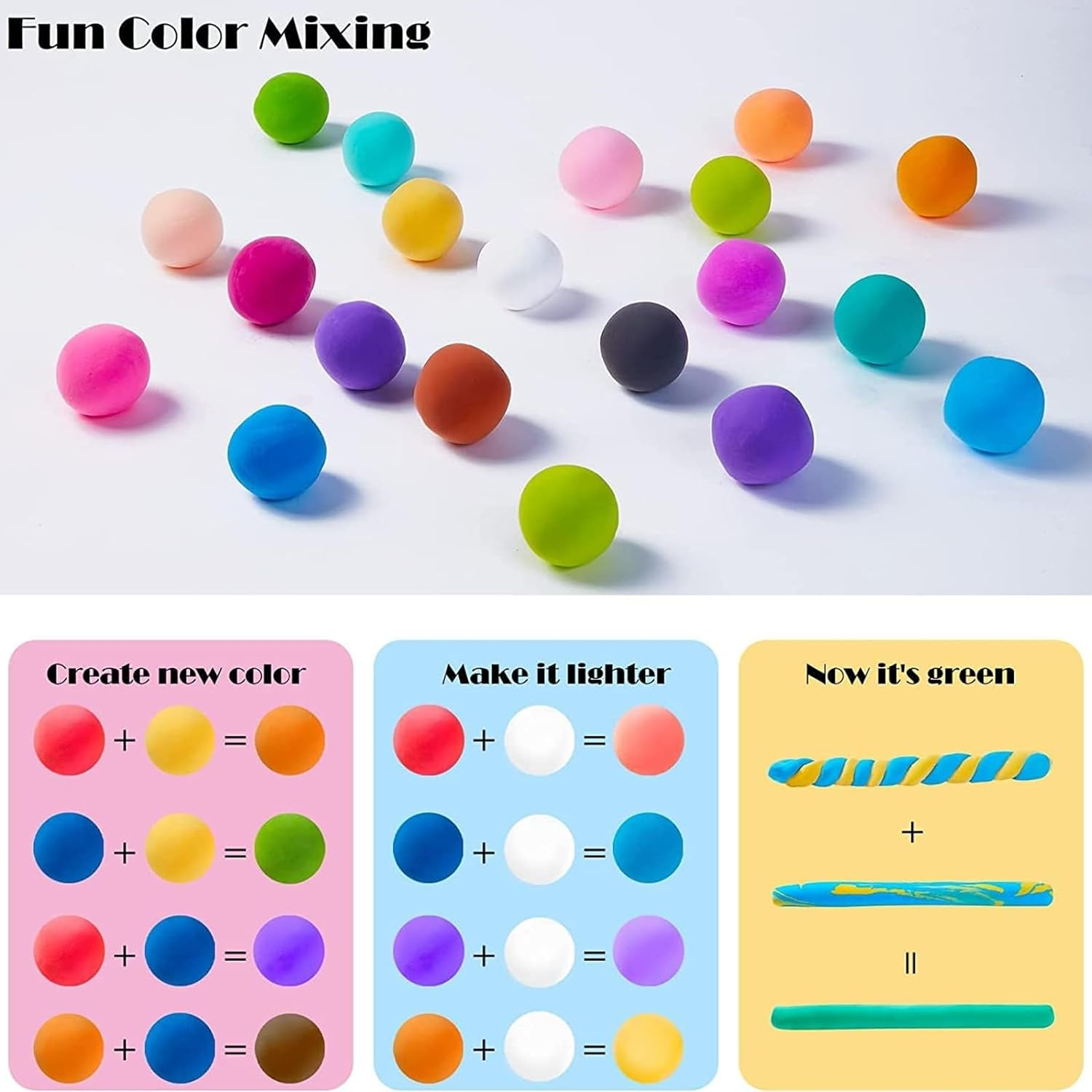 FJLYZL Clay Air Dry Clay,36 Colors Ultra Light Set for Kids,Diy Modeling Clay with Tools Starter Kit,Educational Creative Magic Clay Art Set Boys Girls 3+ image number 6