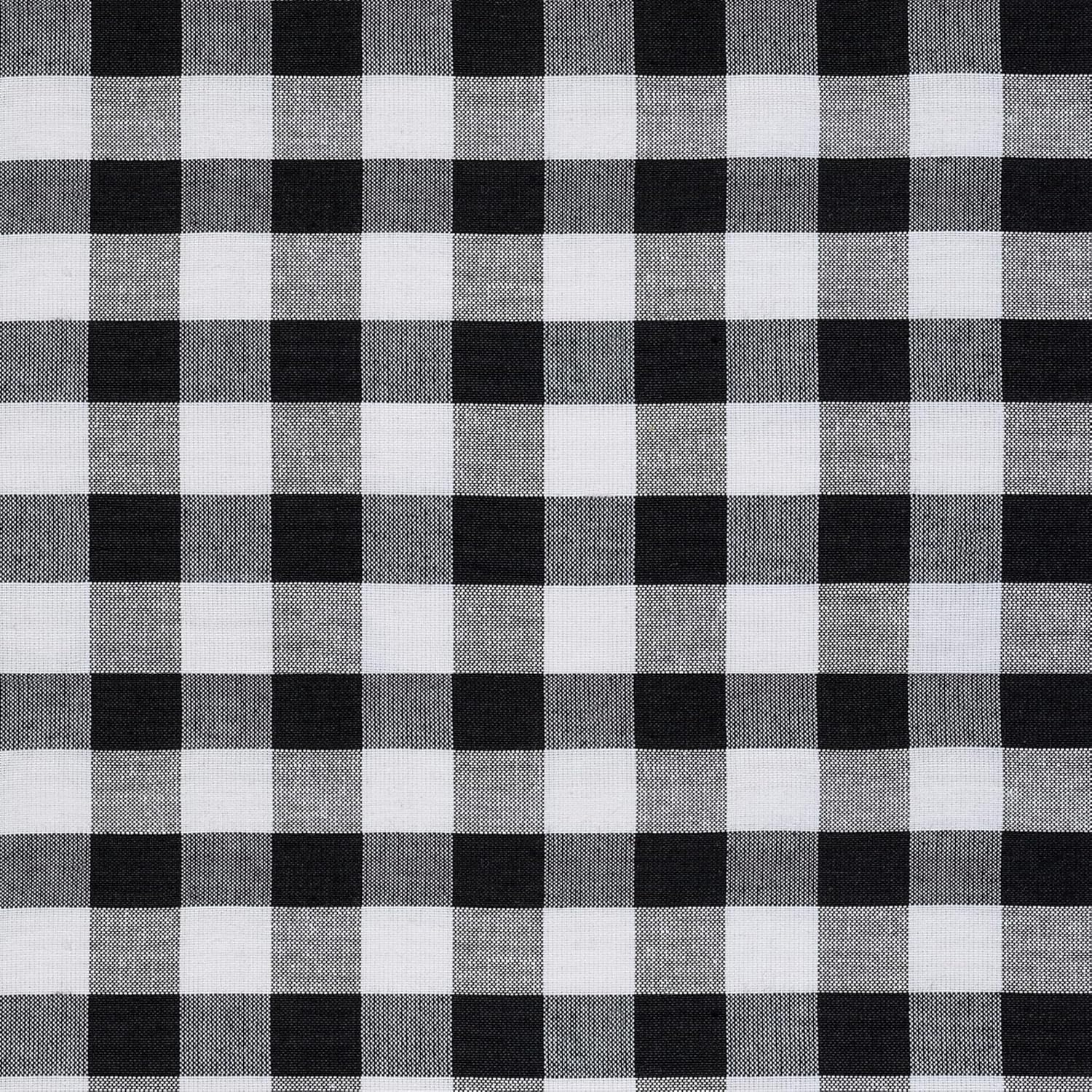 Achim Home Furnishings Buffalo Check Window Curtain Tie up Shade, 42" X 63", Black image number 2