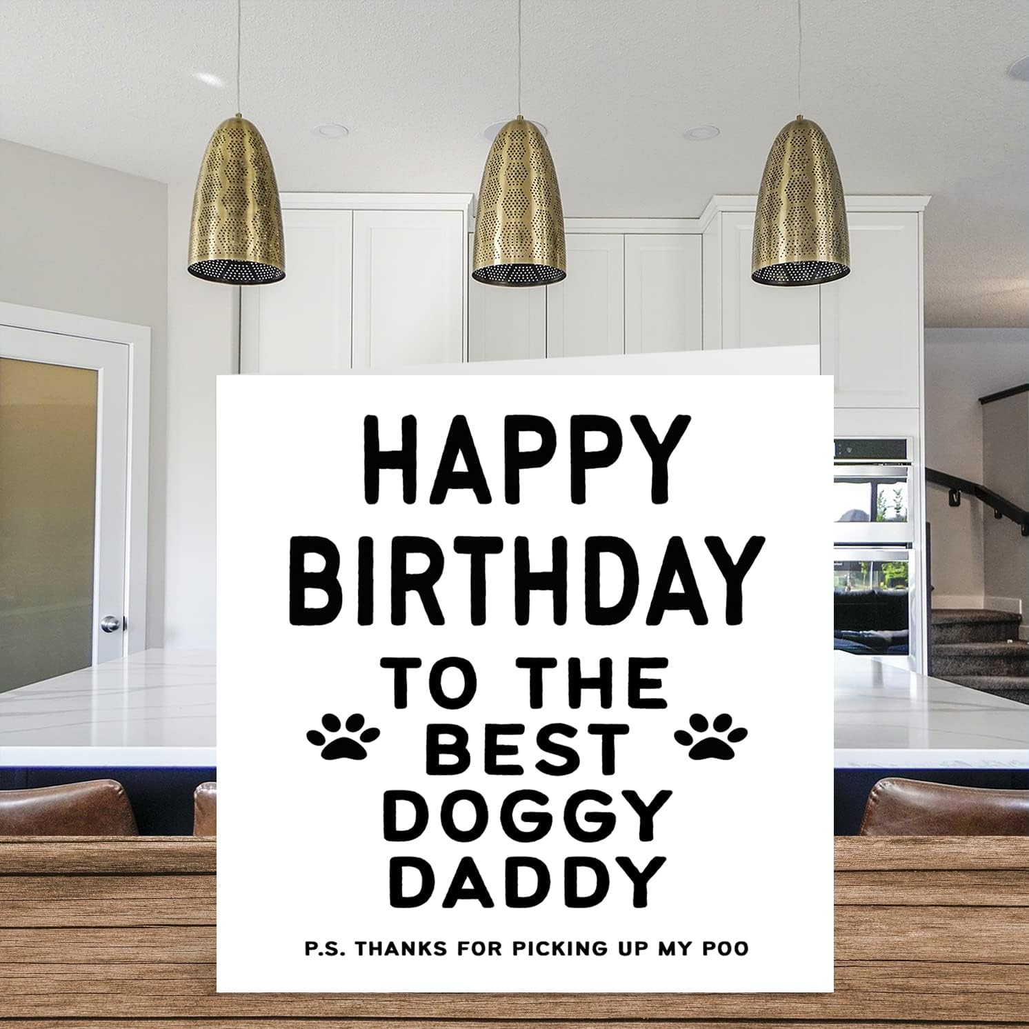 Birthday Cards for Dad from the Dog - Best Dog Daddy - Dog Birthday Card from Dog for Dad, Funny Dog Dad Gifts, 145Mm X 145Mm Joke Happy Birthday Greeting Cards for Daddy Papa - Daddy image number 4